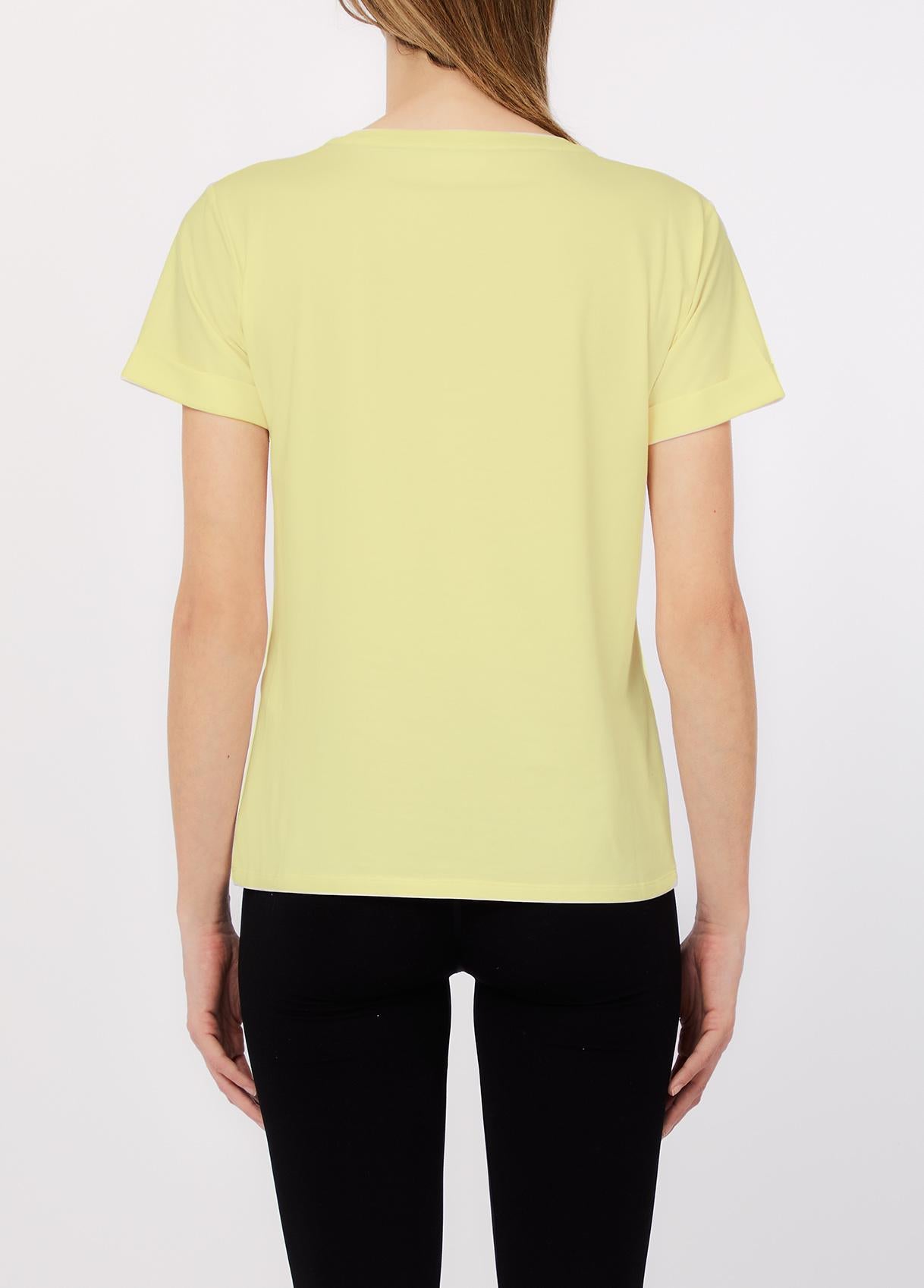 T shirt Liu Jo donna con stampa grafica frontale Giallo S | Giò Fashion