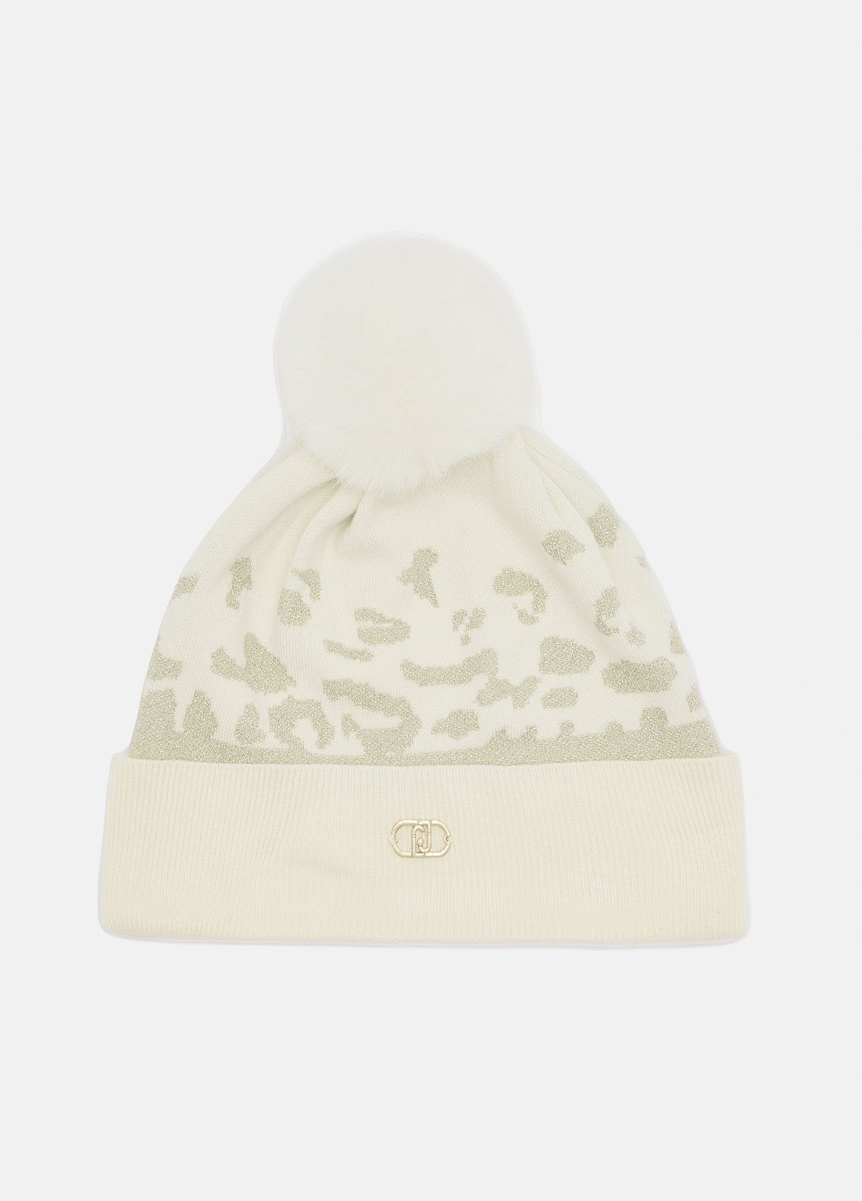 Liu Jo cappello in maglia con pompon e logo