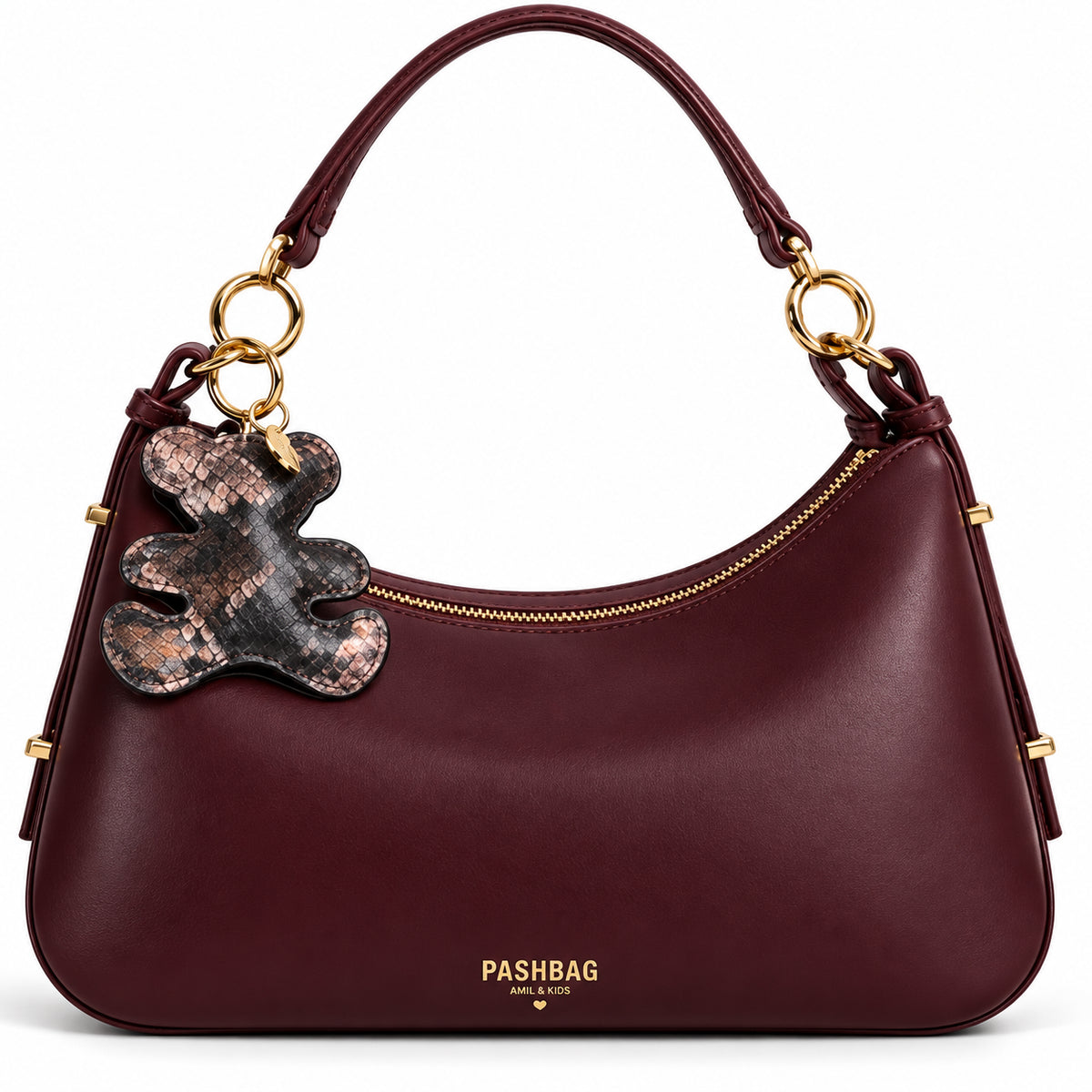 PashBag Borsa a Spalla Donna con Charm Orsetto