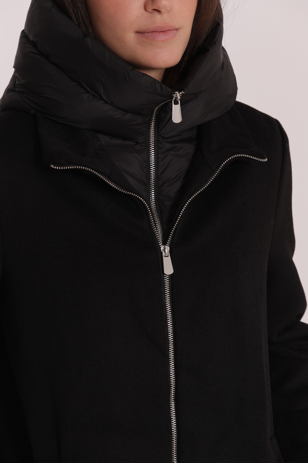Cappotto Donna 2 in 1 in Lana con Piumino Staccabile e Cappuccio Mimi Mua