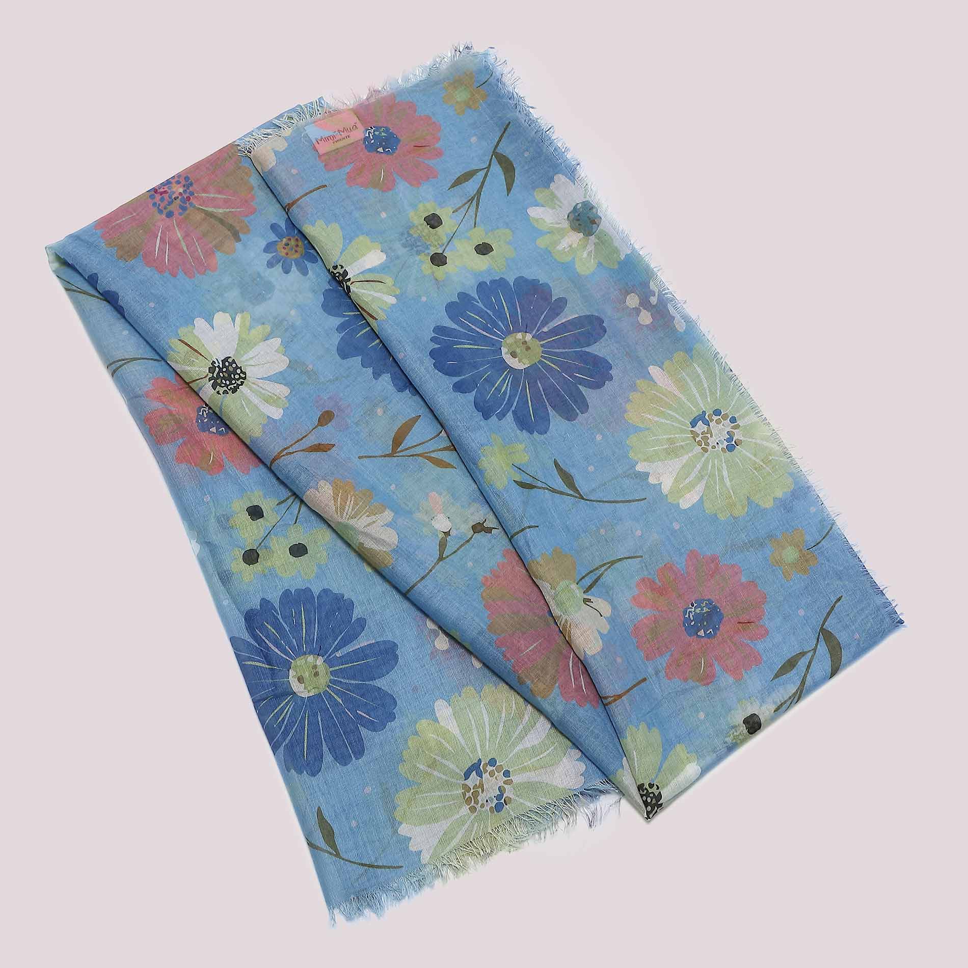 Foulard donna fantasia floreale colorata stile moderno CELESTE U | Giò Fashion