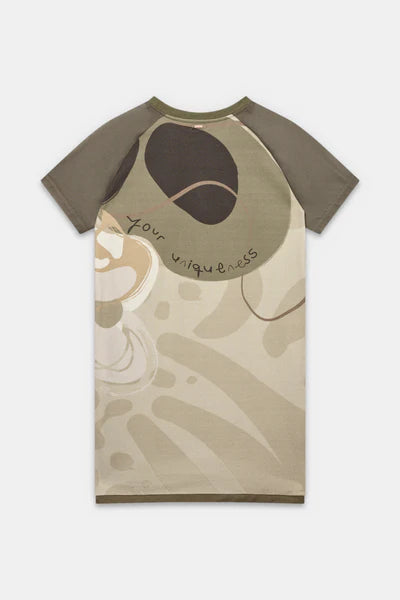 Anekke vestito corto donna stile t shirt con maniche raglan casual Verde S/M | Giò Fashion