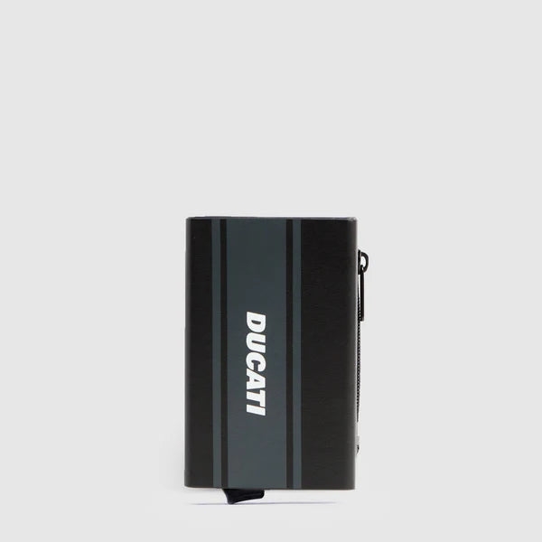 Portacarte Piquadro Ducati in pelle con protezione RFID e portamonete