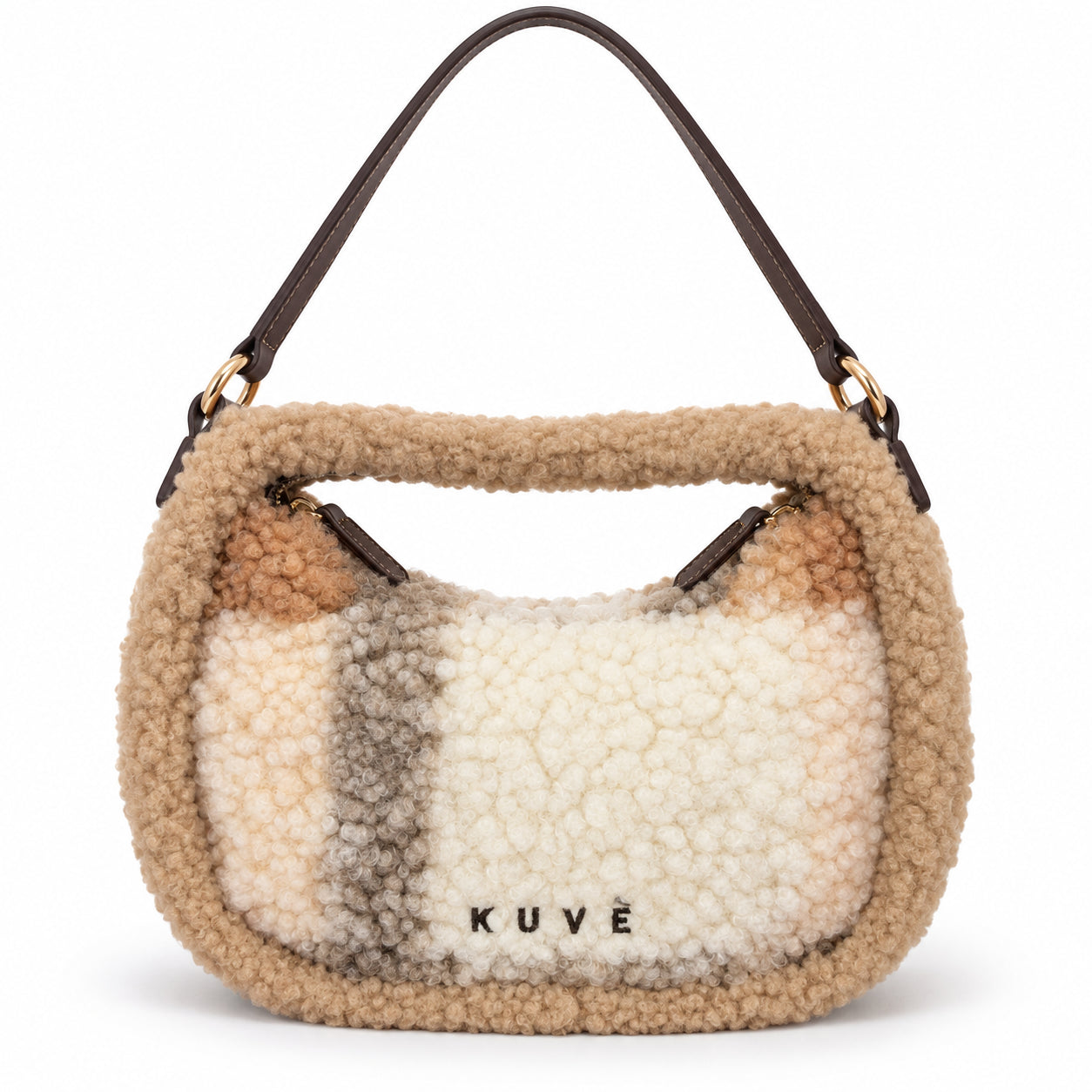 Borsa a Mano Kuvé in Teddy con Logo Ricamato