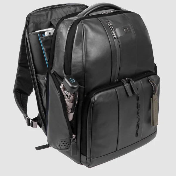 Zaino Piquadro Urban in pelle porta PC con tasche multifunzione Nero TU | Giò Fashion