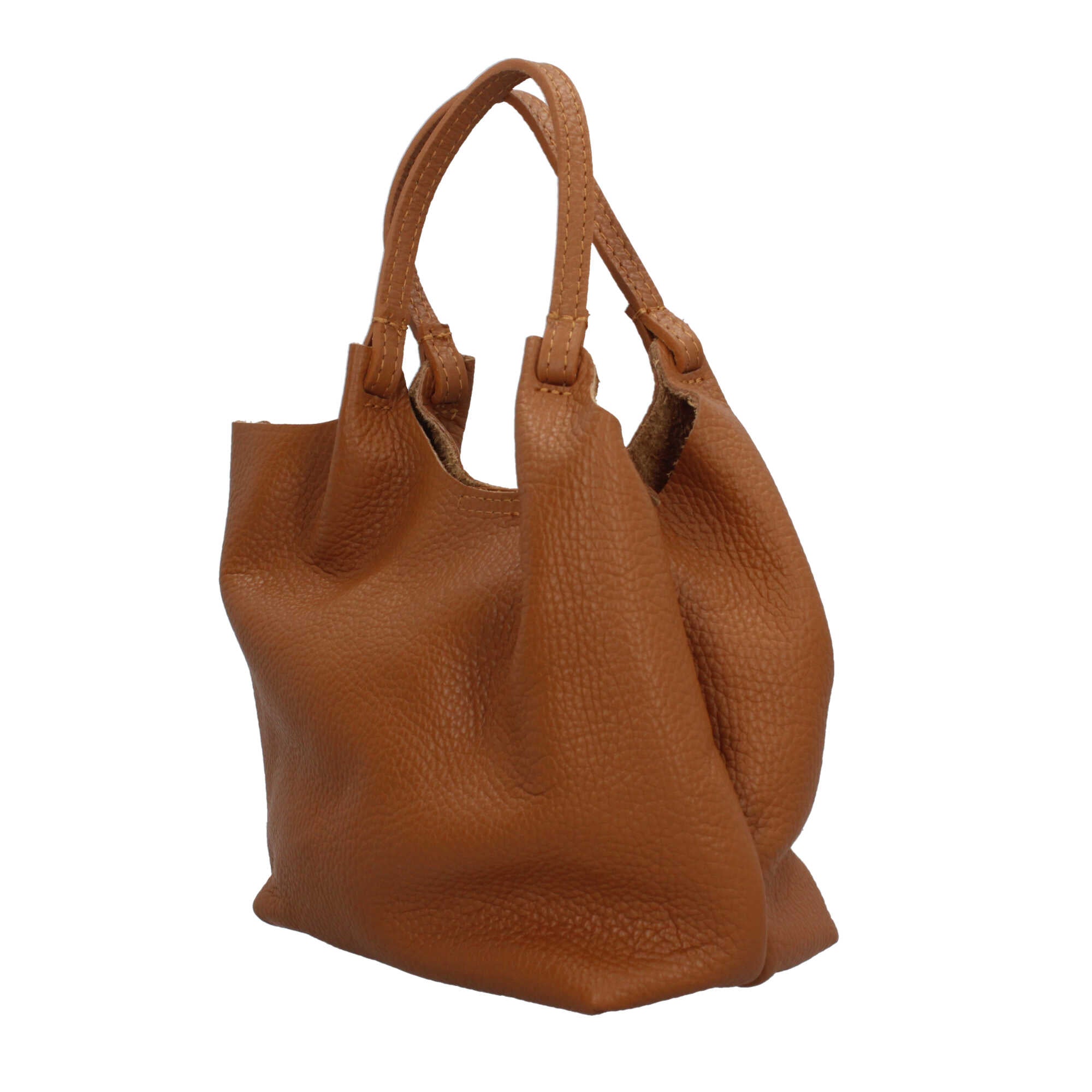 Borsa a mano in pelle martellata dal design versatile