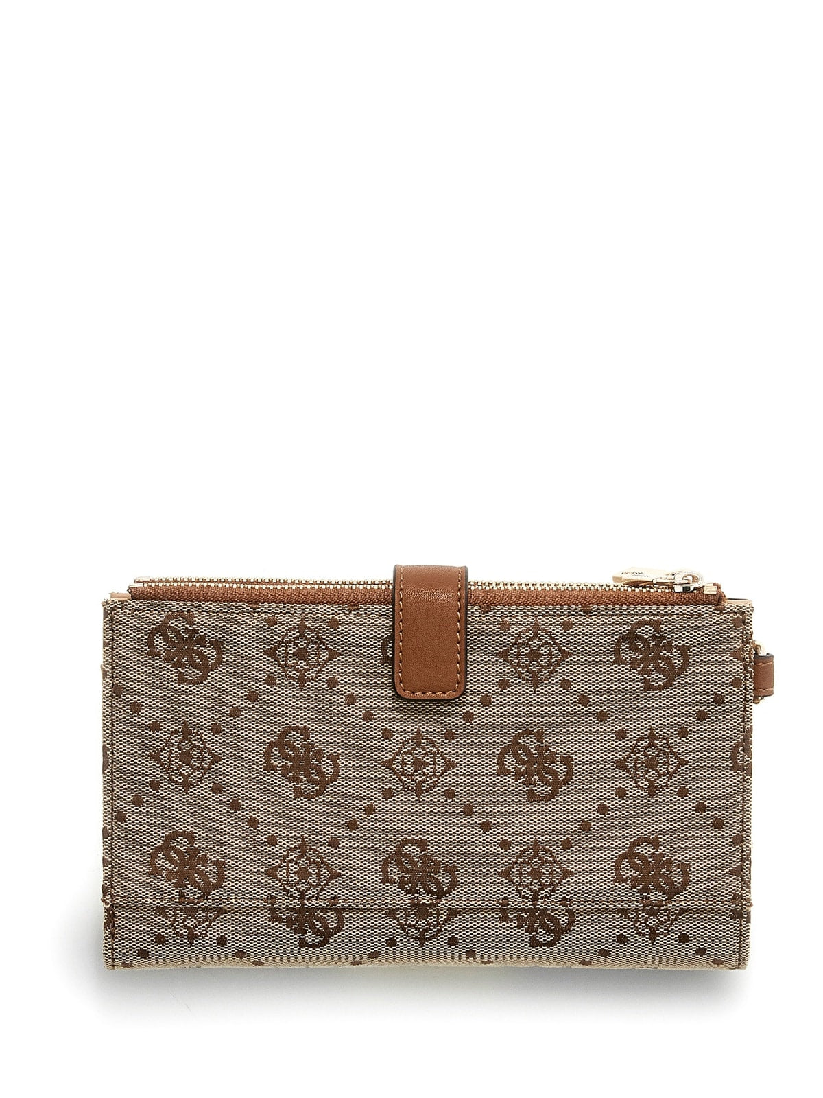 Portafoglio Guess donna con stampa logo all over e dettagli metallici