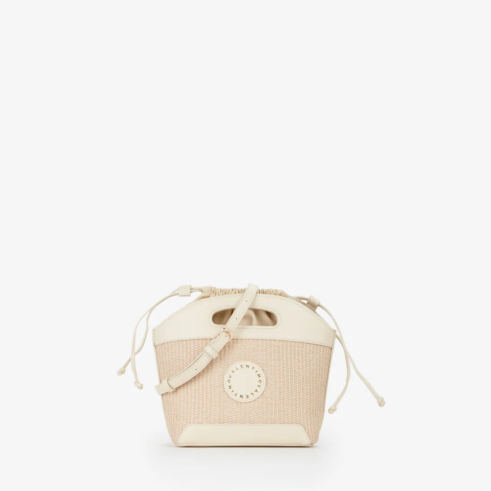 Valentino Borsa a Mano Saylor in Raffia ed Ecopelle