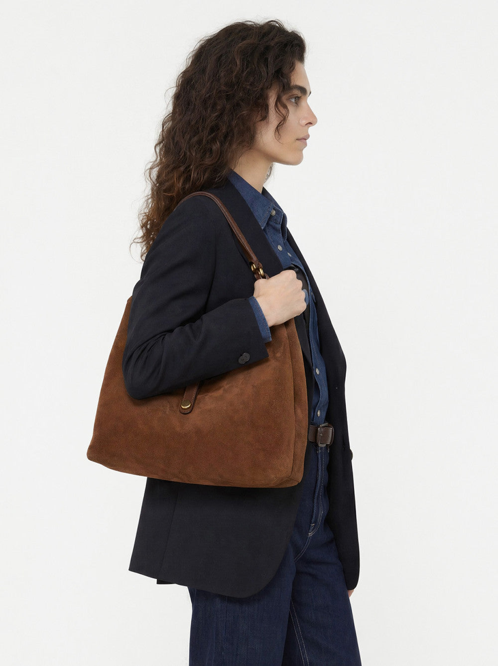 Borsa a Spalla Fiona in Pelle Scamosciata