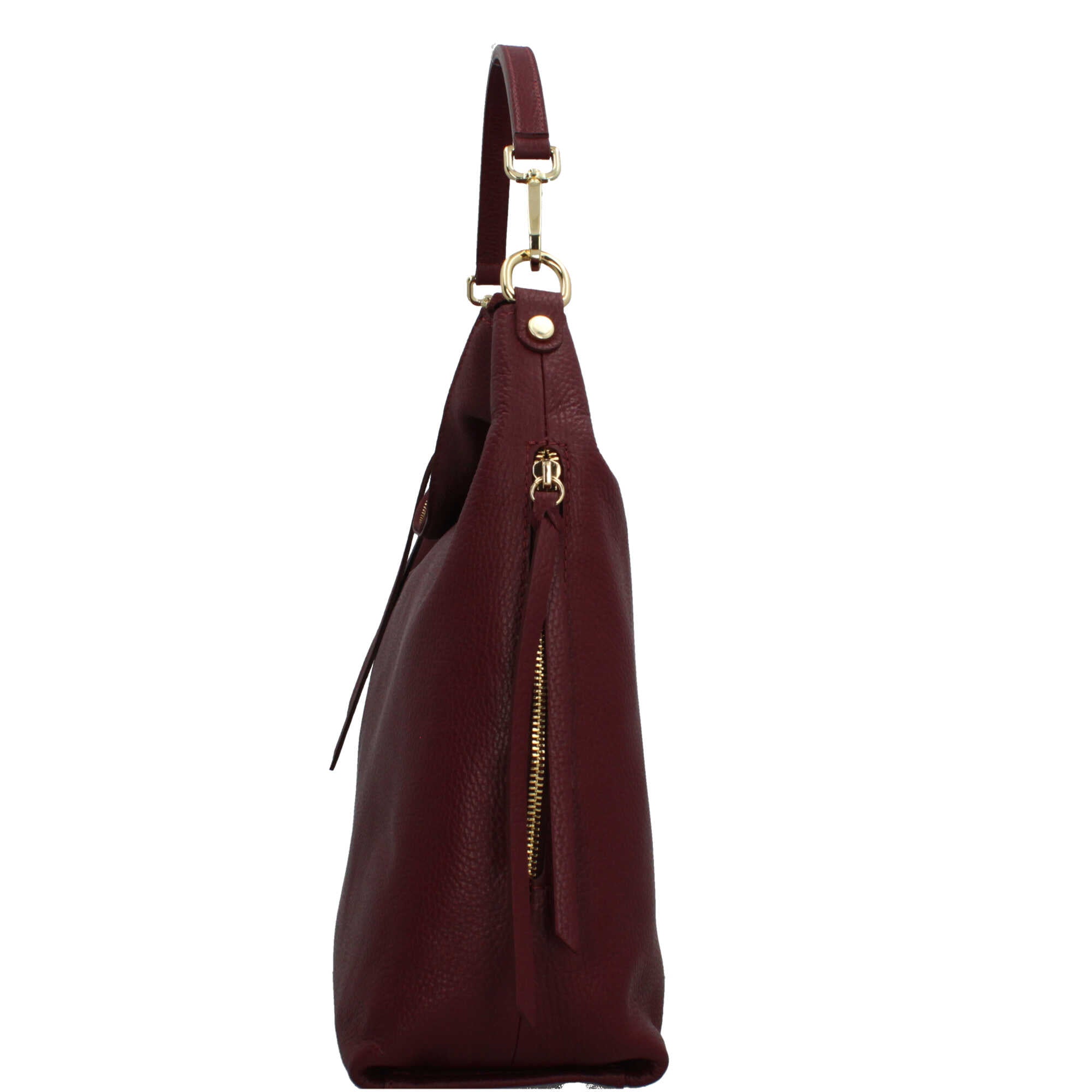 Borsa a spalla Made in Italy in pelle con tracolla rimovibile BORDEAUX TU | Giò Fashion