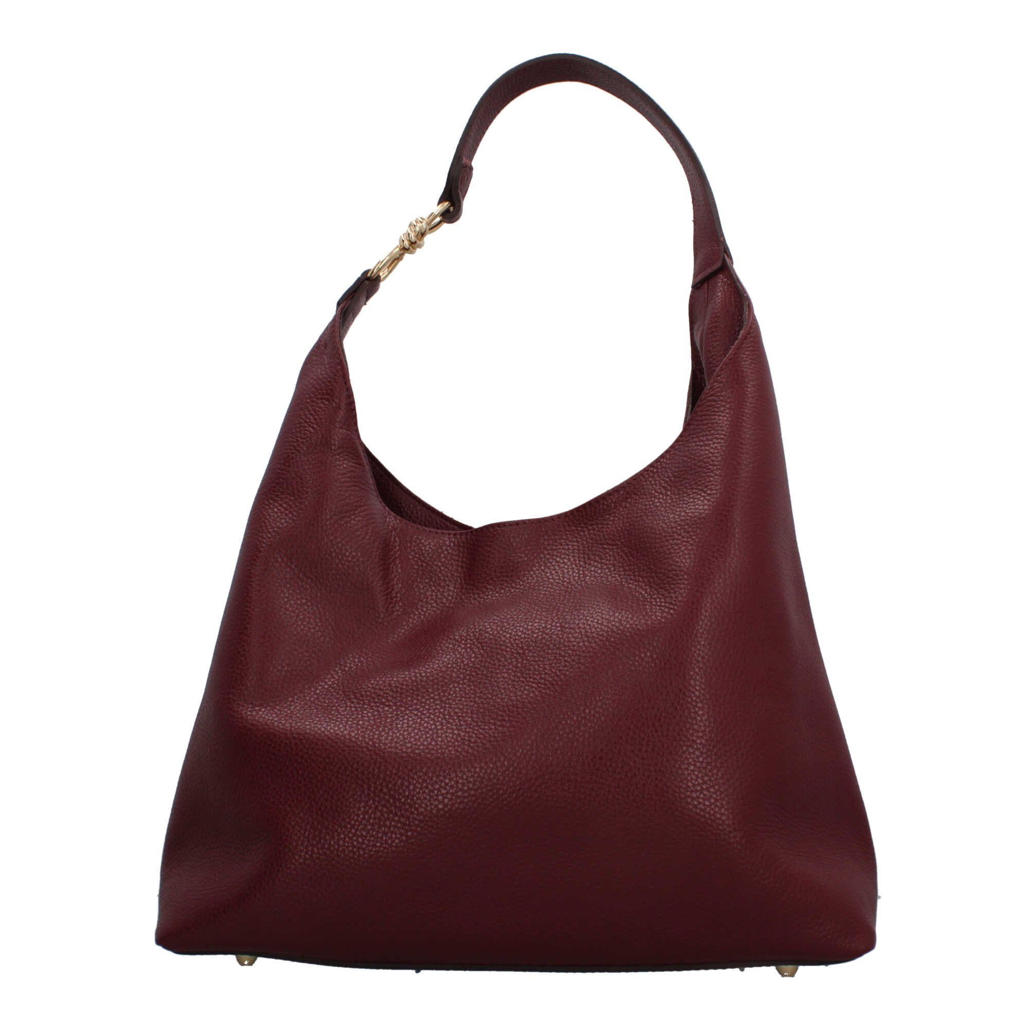 Borsa a spalla in vera pelle martellata Made in Italy BORDEAUX TU | Giò Fashion