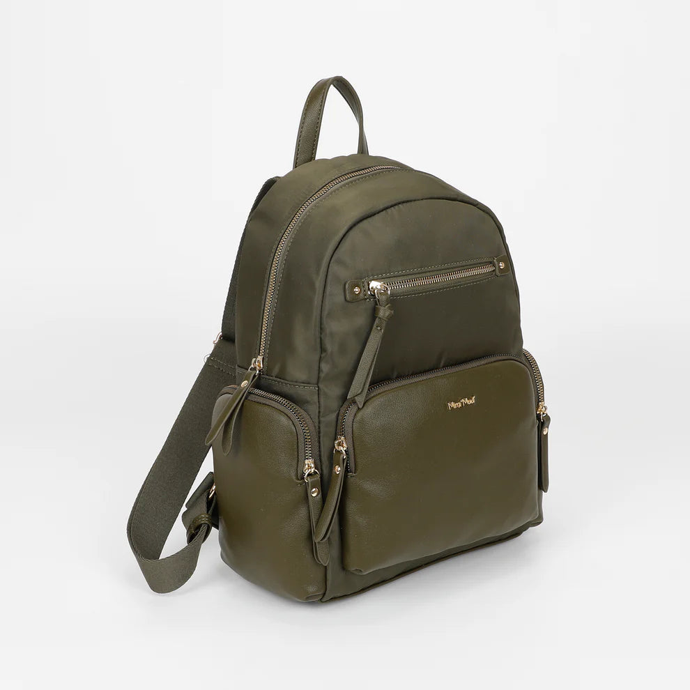 Zaino Mimi Mua pratico con tasche multiple VERDE TU | Giò Fashion