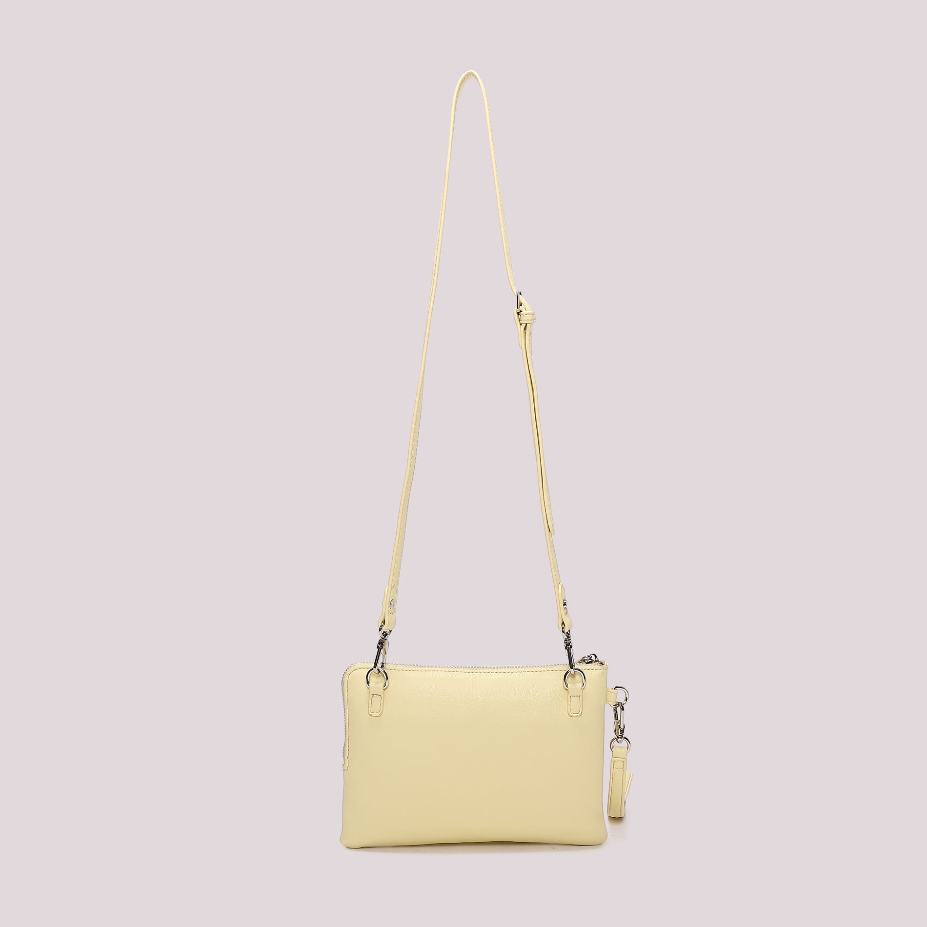 Mimi Mua borsa a tracolla compatta con applicazioni floreali e polsiera GIALLO CHIARO TU | Giò Fashion