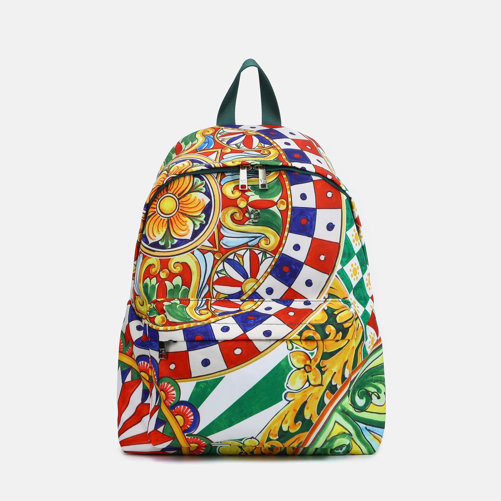 Zaino Y Not con fantasia barocca multicolore VERDE TU | Giò Fashion
