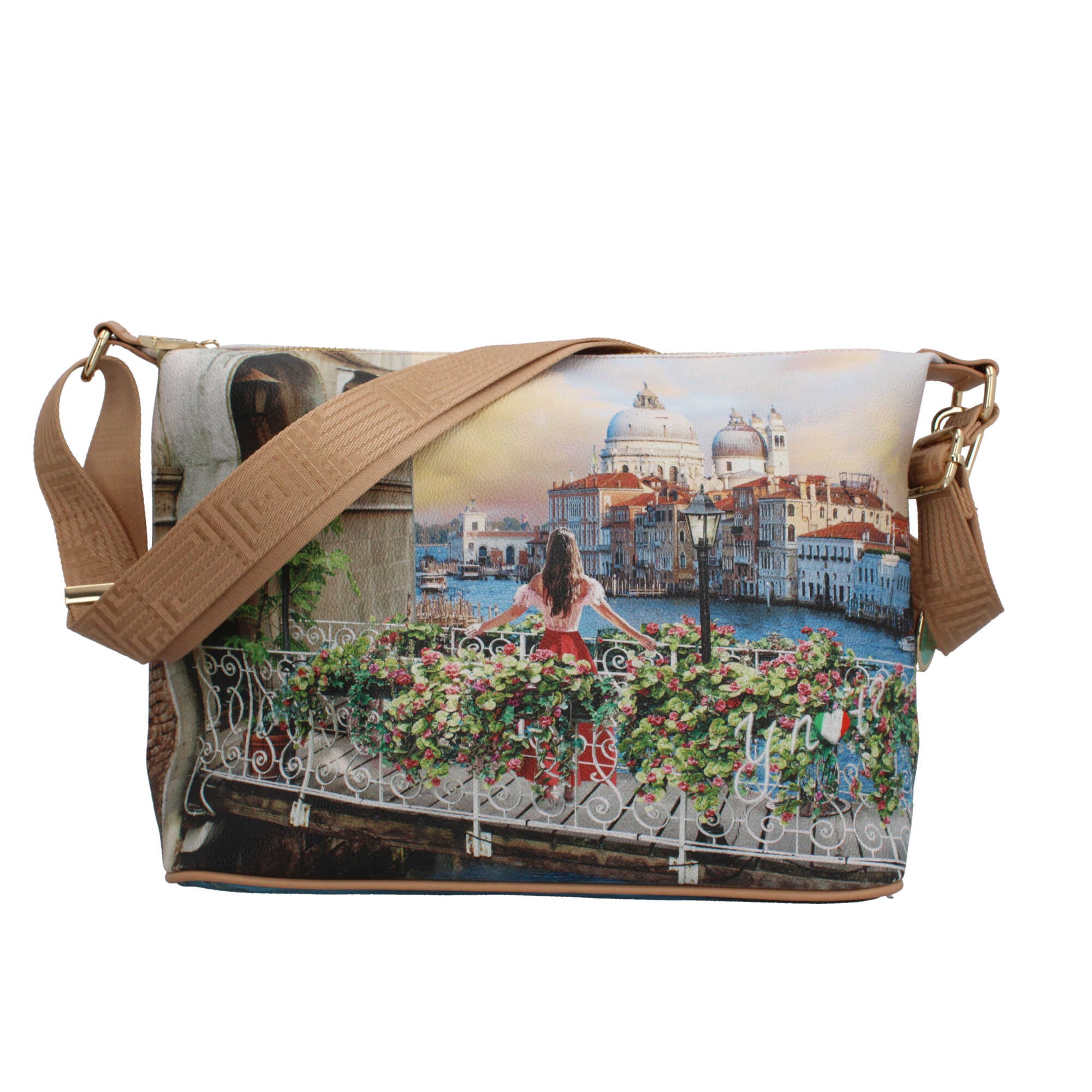 Borsa a Tracolla Y Not con Design Versatile FLOWERY CANAL TU | Giò Fashion