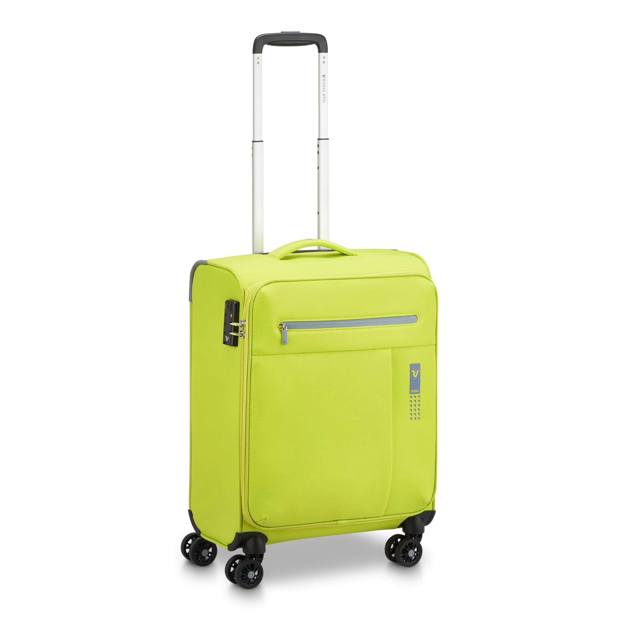 Trolley Roncato morbido con 4 ruote e chiusura TSA per viaggi pratici Giallo TU | Giò Fashion