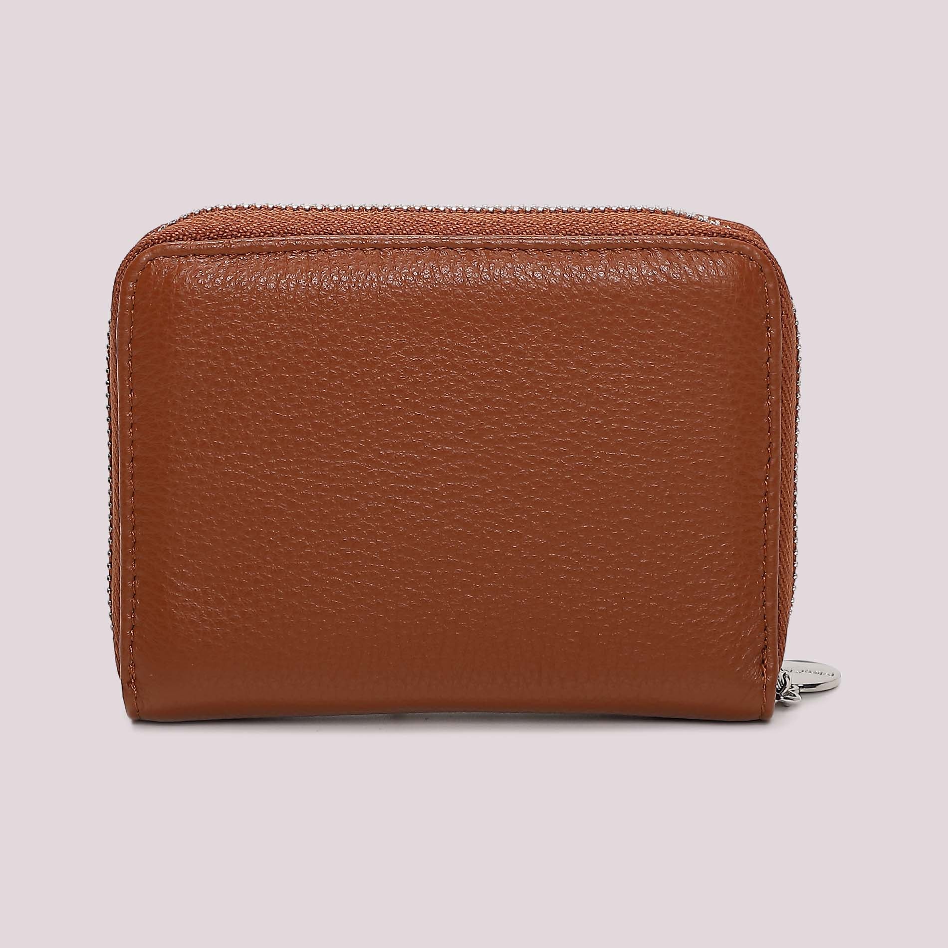 Mimi Mua portafoglio donna compatto con zip perimetrale Marrone TU | Giò Fashion