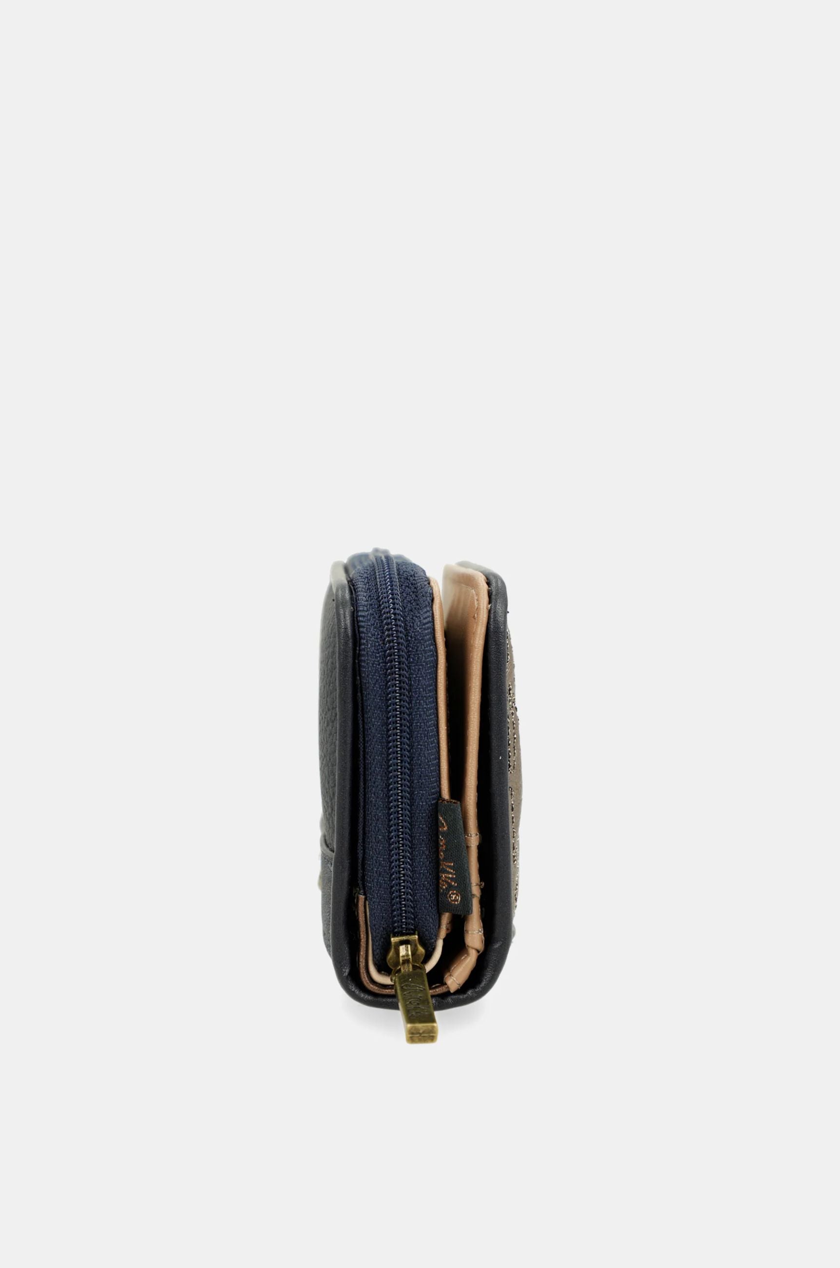 Portafoglio Anekke Contemporary compatto con ricamo logo BLU TU | Giò Fashion