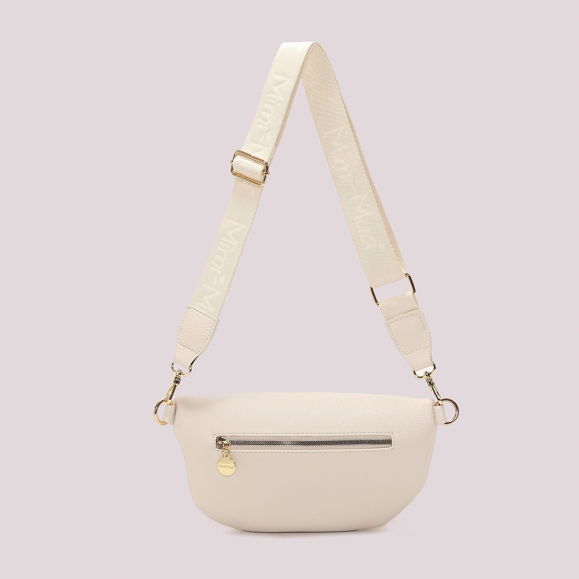 Mimi Mua marsupio elegante con tracolla larga regolabile e zip Bianco TU | Giò Fashion