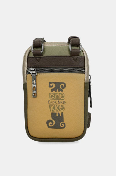 Mini borsa a tracolla Anekke con tasca frontale con zip VERDE TU | Giò Fashion