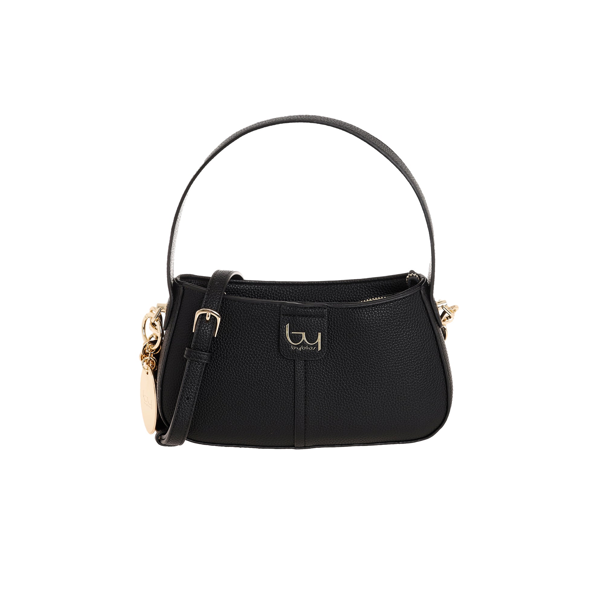 Borsa a spalla Byblos donna compatta con manico corto e tracolla regolabile Nero TU | Giò Fashion