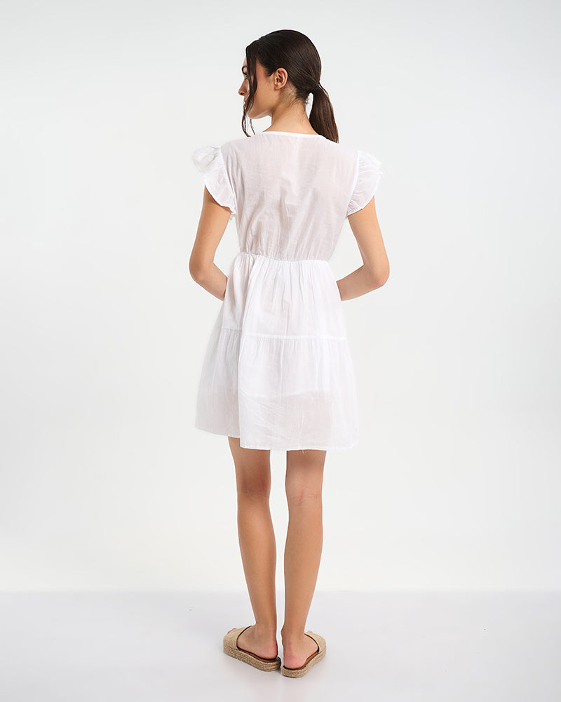 Ble Resort Collection Abito Senza Maniche con Nappine Decorative