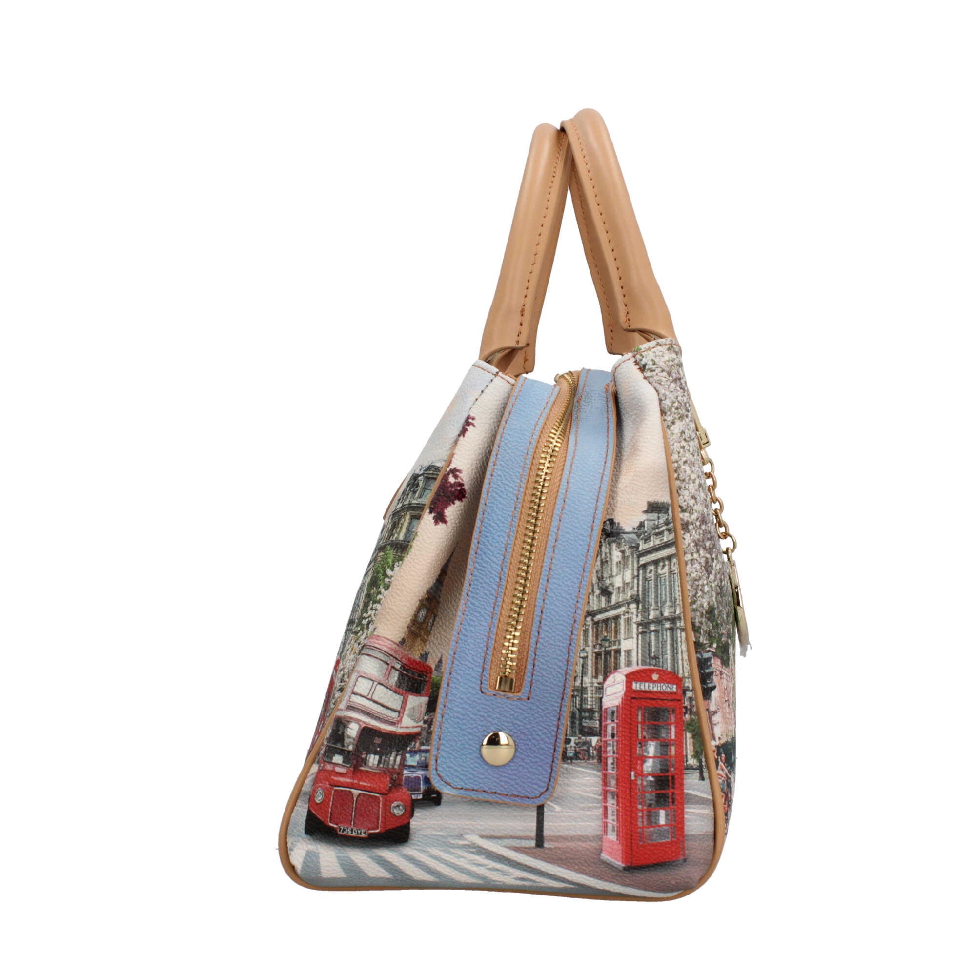 Borsa YNot Milano a mano con stampa LONDON RAI TU | Giò Fashion