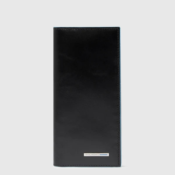 Portafoglio Uomo Verticale Grande Blue Square in Pelle con RFID