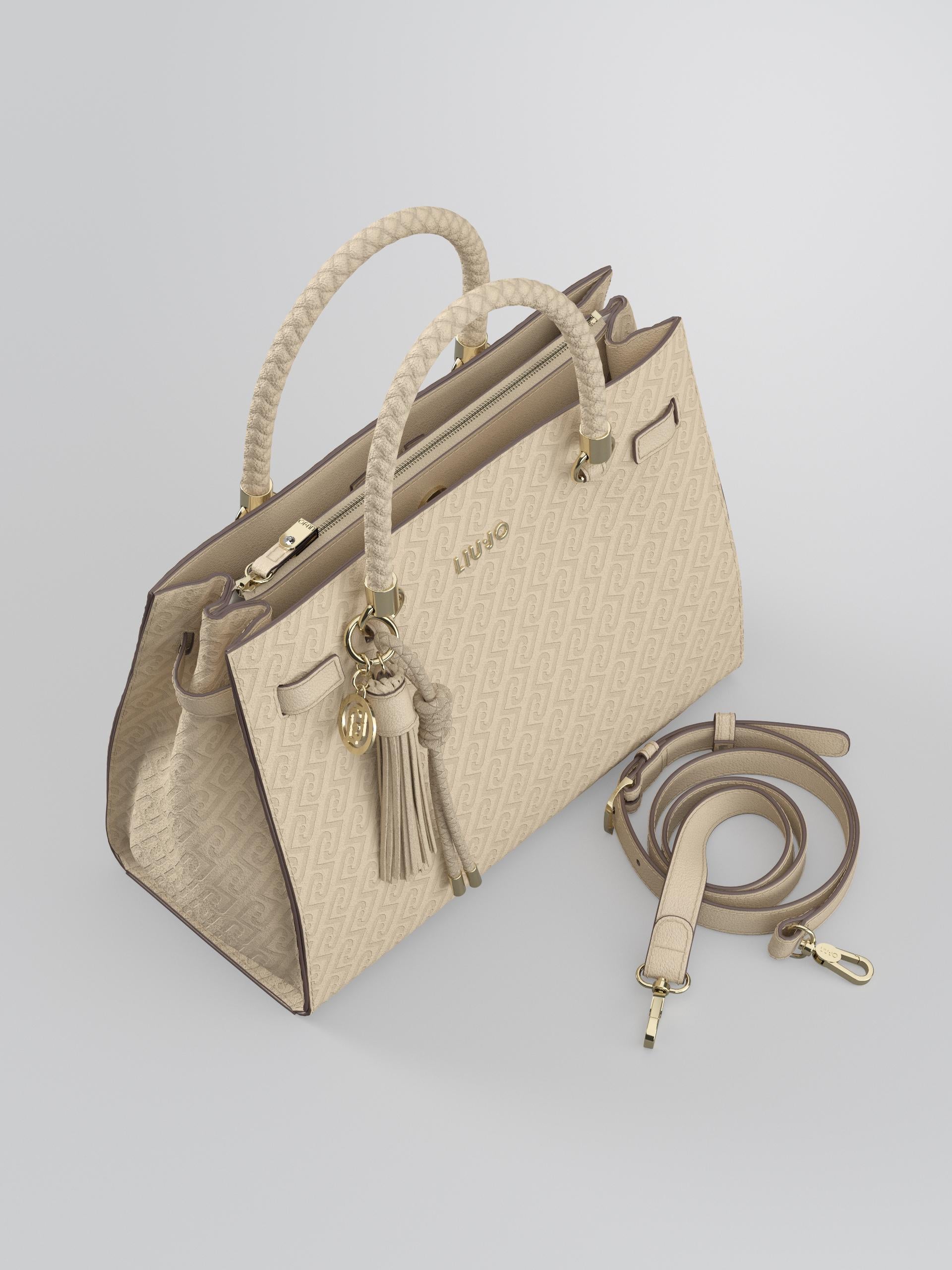 Borsa a Mano Liu Jo con Manici Intrecciati e Tracolla Regolabile Neutro TU | Giò Fashion