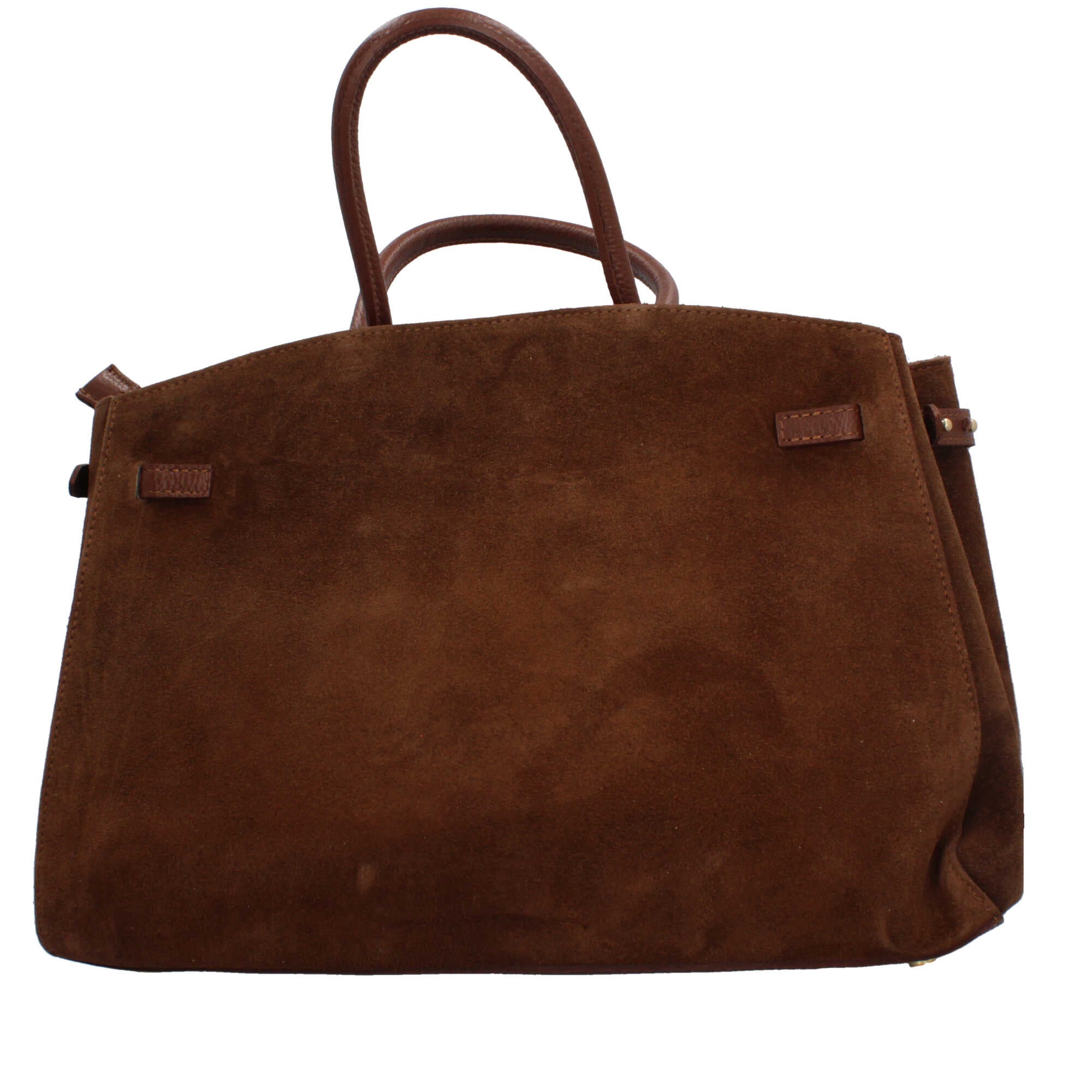 Borsa Made in Italy in stile elegante con manici rigidi e dettaglio frontale Marrone TU | Giò Fashion