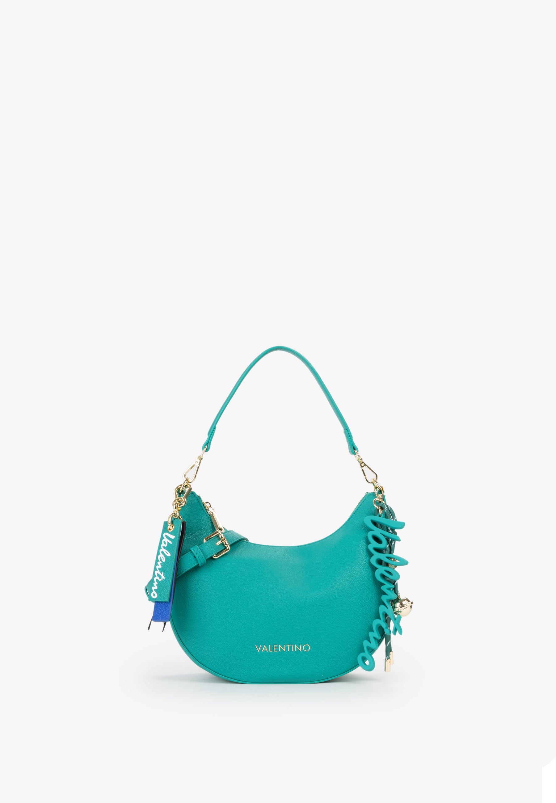 Borsa a spalla donna Mario Valentino compatta con silhouette arrotondata e dettagli iconici Verde TU | Giò Fashion