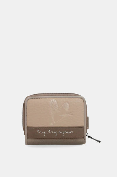 Portafoglio donna Anekke piccolo con zip compatto porta monete Beige TU | Giò Fashion