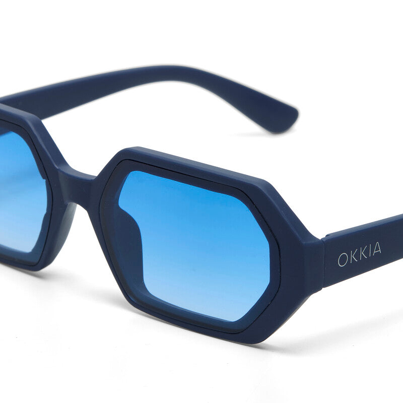 OKKIA Andrea Occhiali da Sole Unisex Esagonali con Lenti Sfumate e Protezione UV400