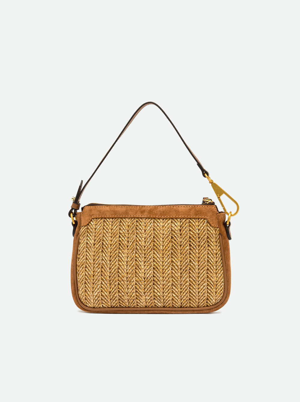 Borsa a spalla Gianni Chiarini compatta con lavorazione intrecciata e doppia portabilità CUOIO TU | Giò Fashion