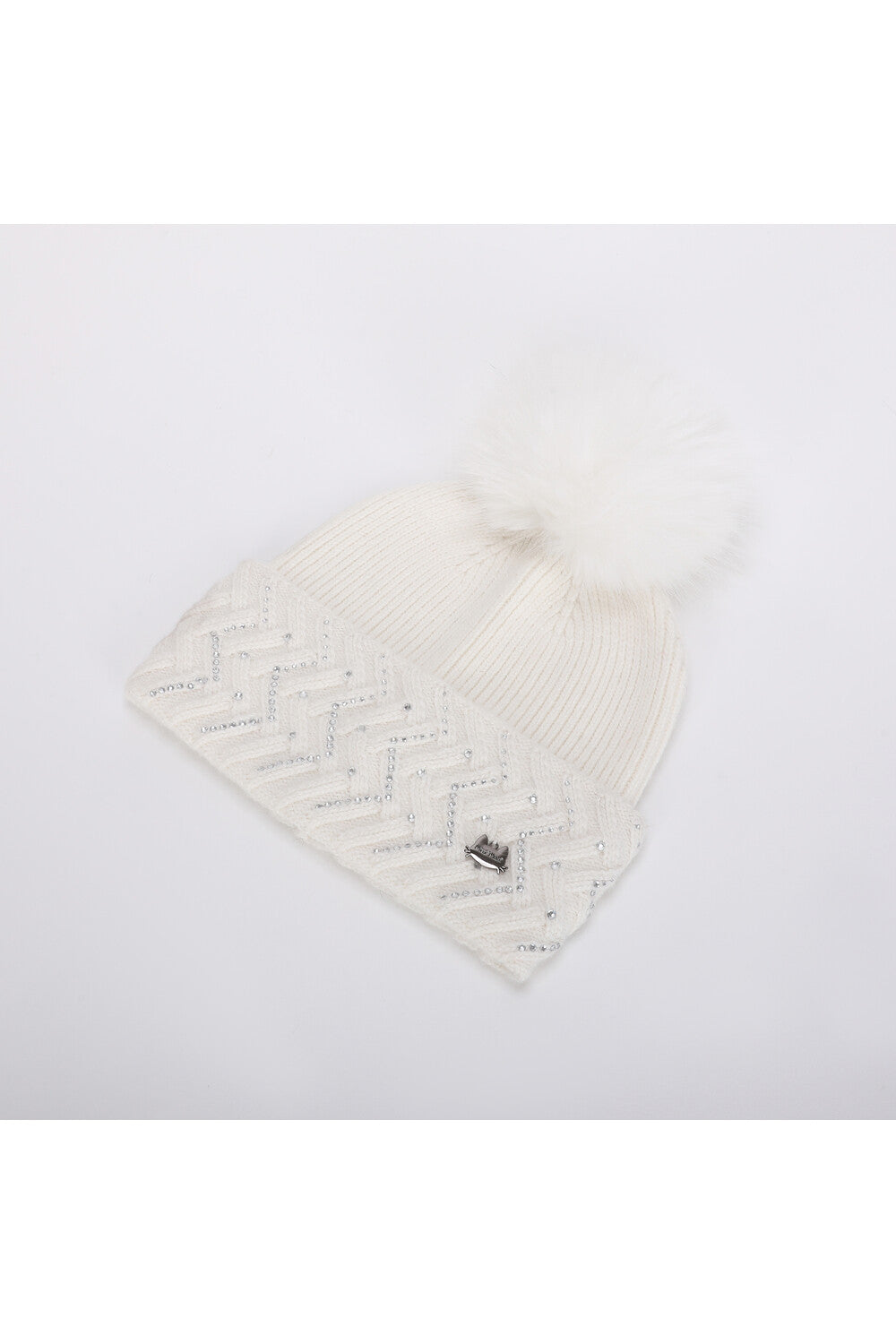 Cappello donna Mimi Mua con pon pon e lavorazione a trecce PANNA TU | Giò Fashion