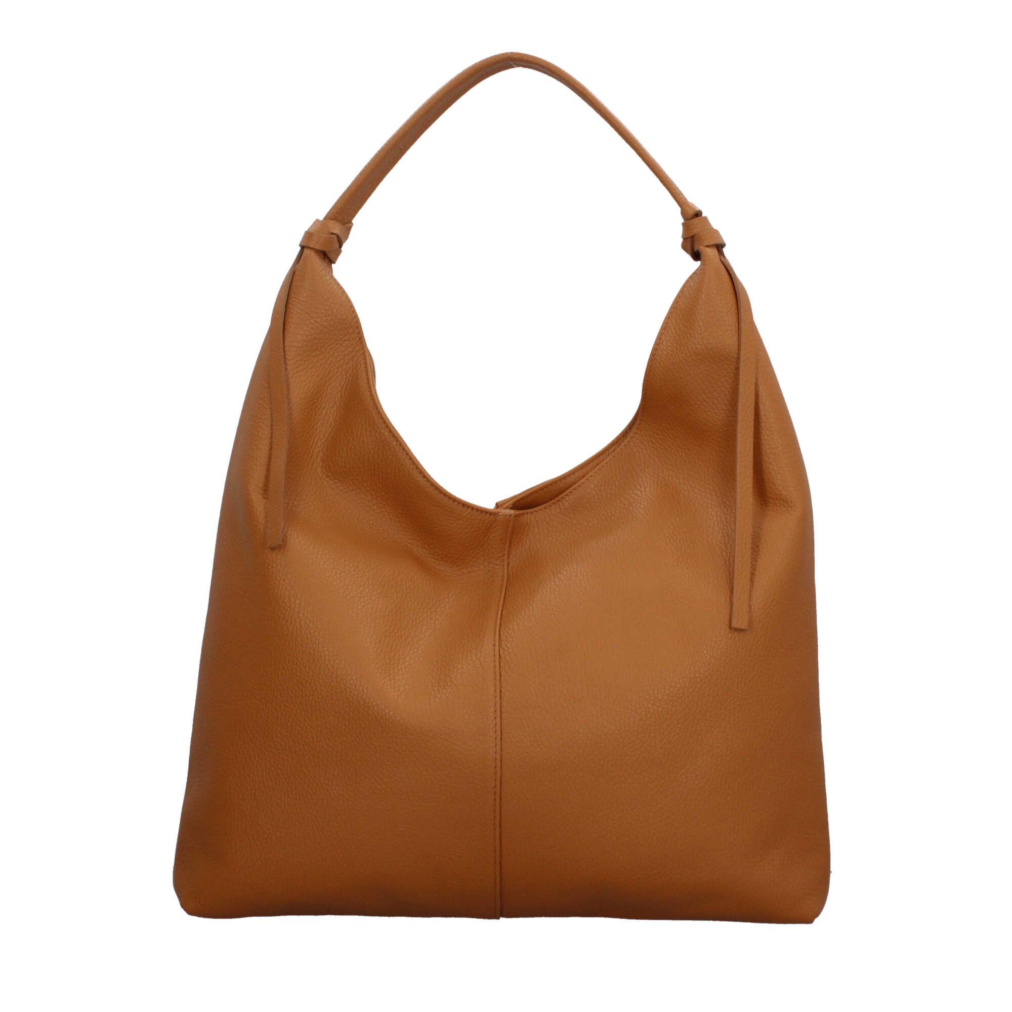 Borsa a spalla in pelle martellata Made in Italy dal taglio morbido