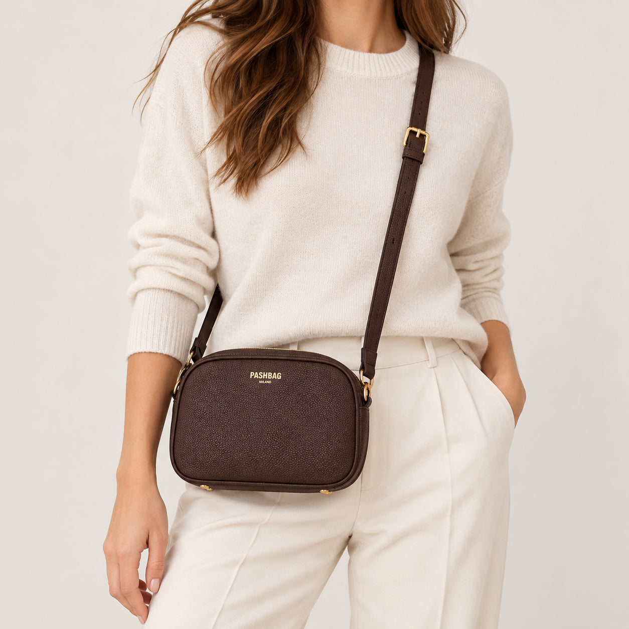PashBag Borsa Donna a Tracolla Compatta con Chiusura Zip