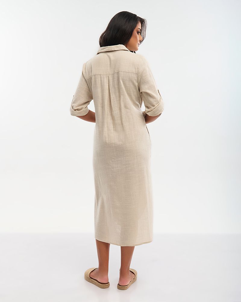 Ble Resort Collection Camicia Lunga a Maniche 3/4 con Cintura