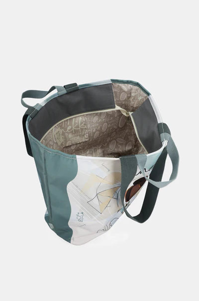 Borsa mare Anekke capiente con doppi manici e chiusura con zip AZZURRO TU | Giò Fashion