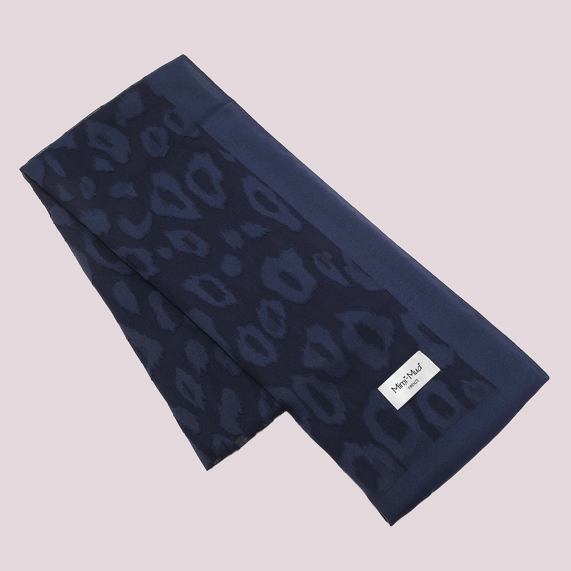 Mimi Mua foulard donna leggero con texture elegante Blu U | Giò Fashion