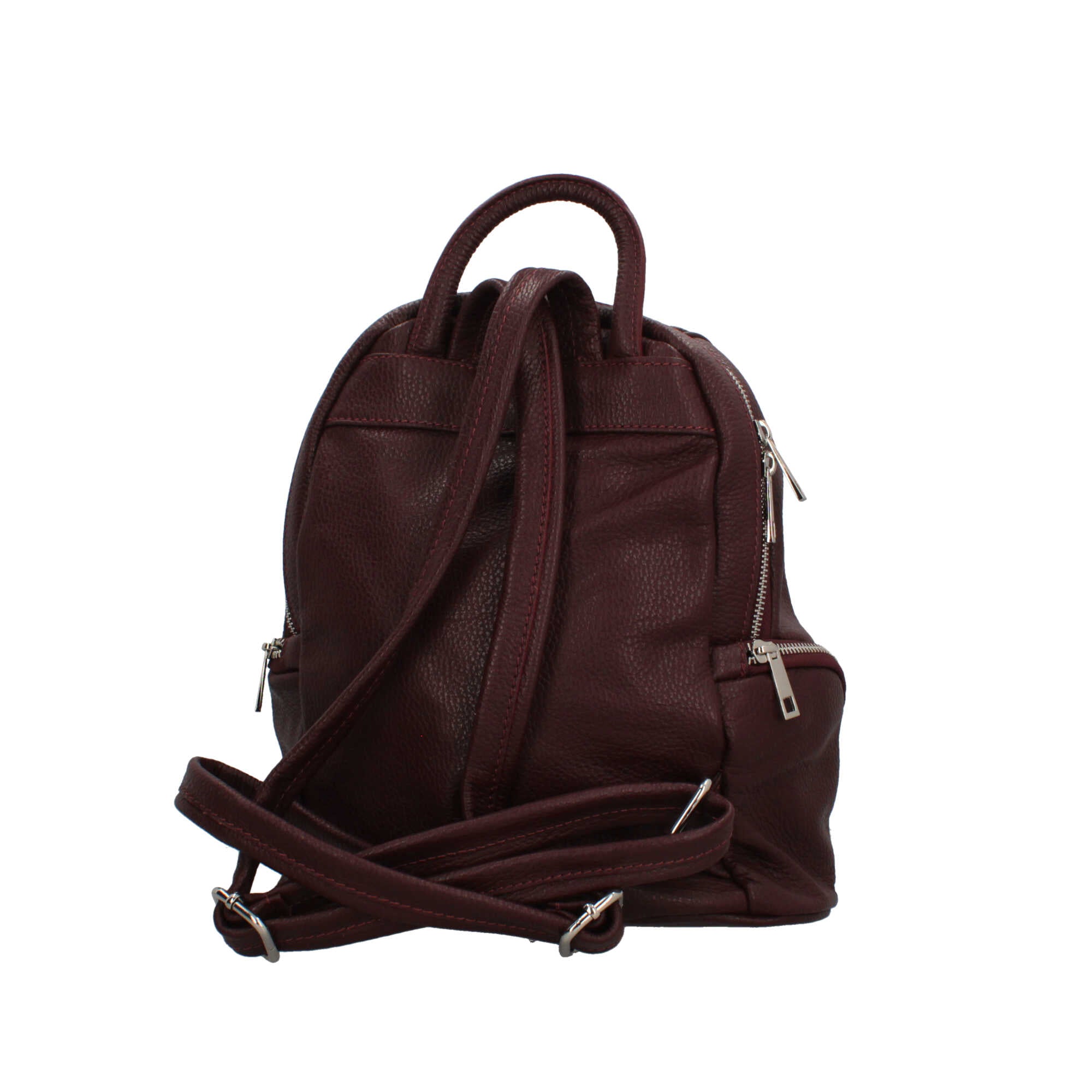 Zaino Made in Italy con tasca frontale e zip laterali BORDEAUX TU | Giò Fashion