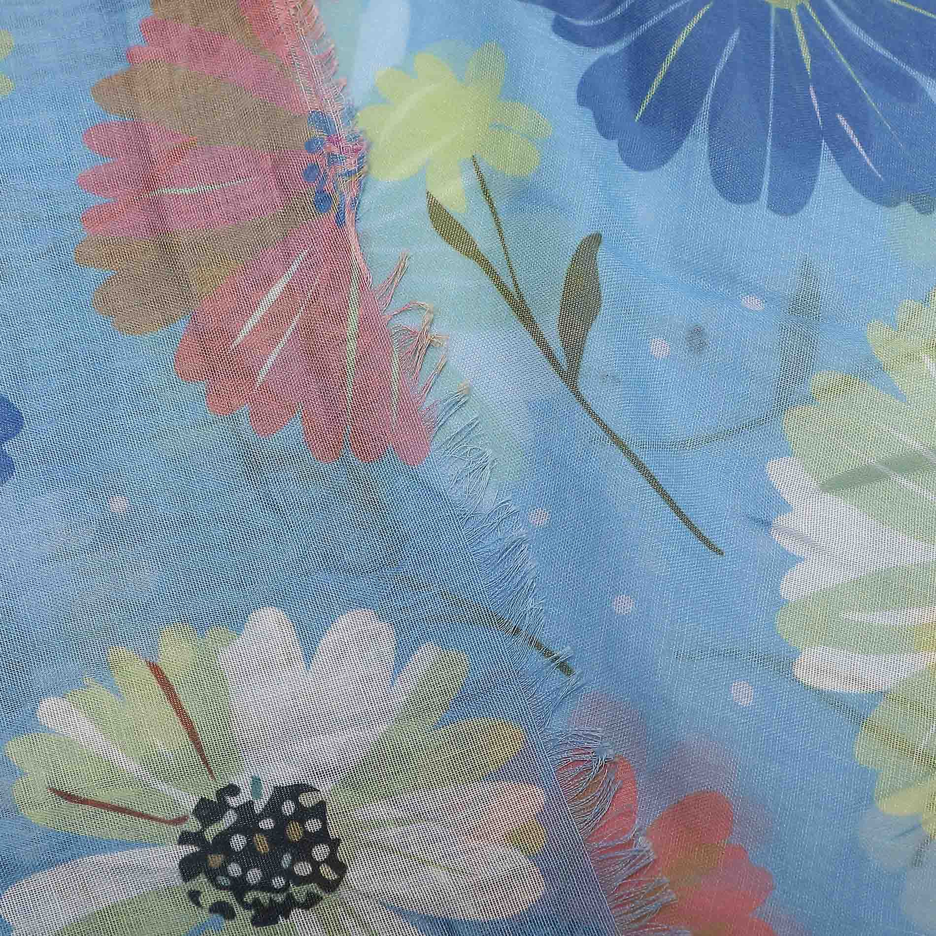 Foulard donna fantasia floreale colorata stile moderno CELESTE U | Giò Fashion