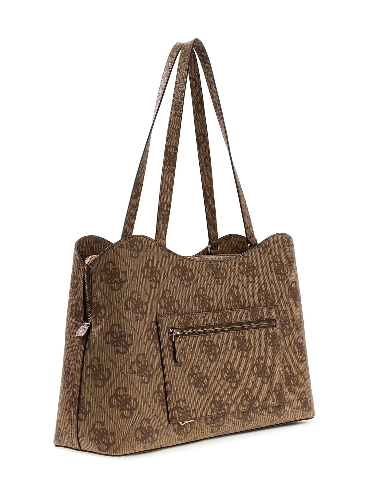 Borsa a spalla Guess donna logo all over con dettaglio frontale