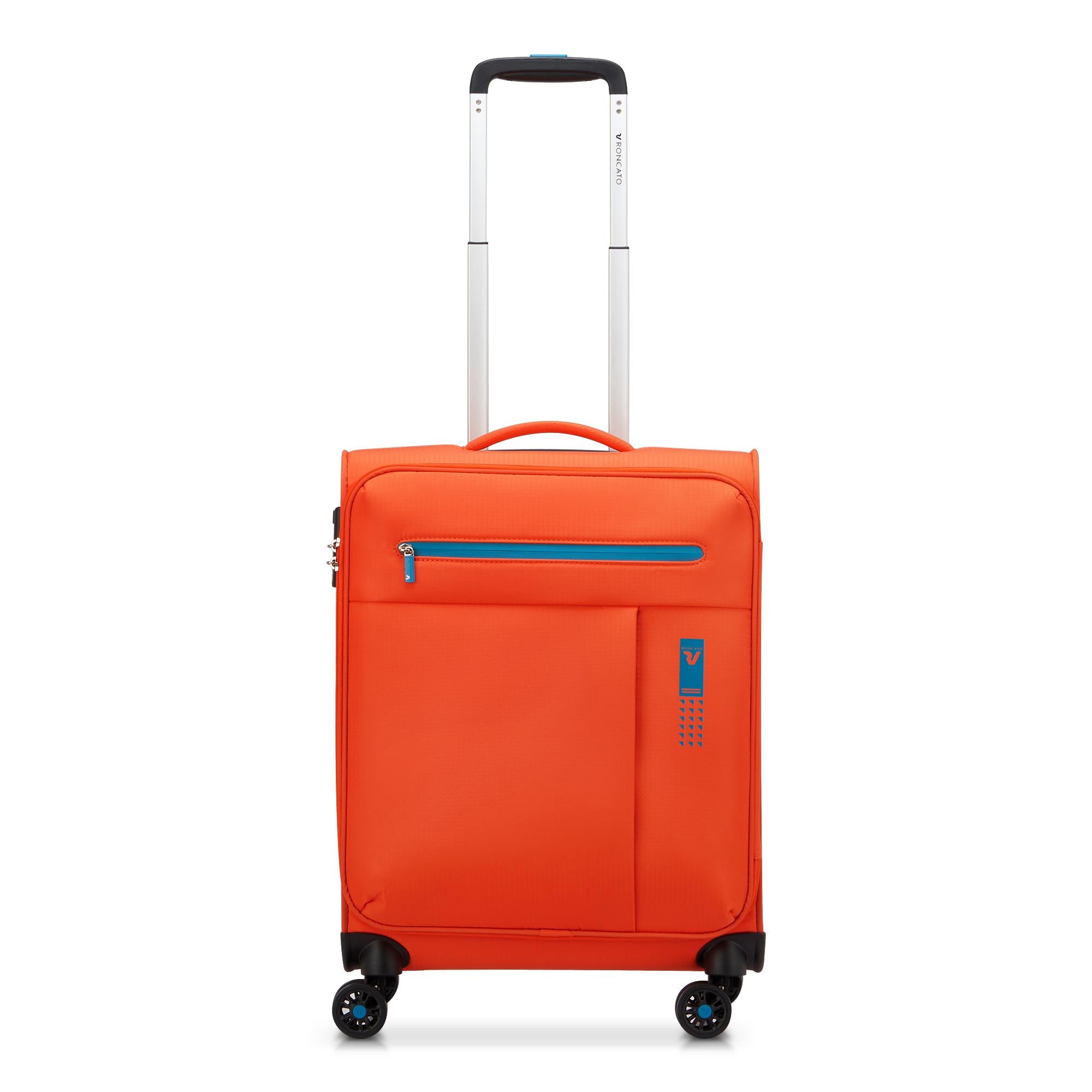 Trolley Roncato morbido con 4 ruote e chiusura TSA per viaggi pratici Arancione TU | Giò Fashion