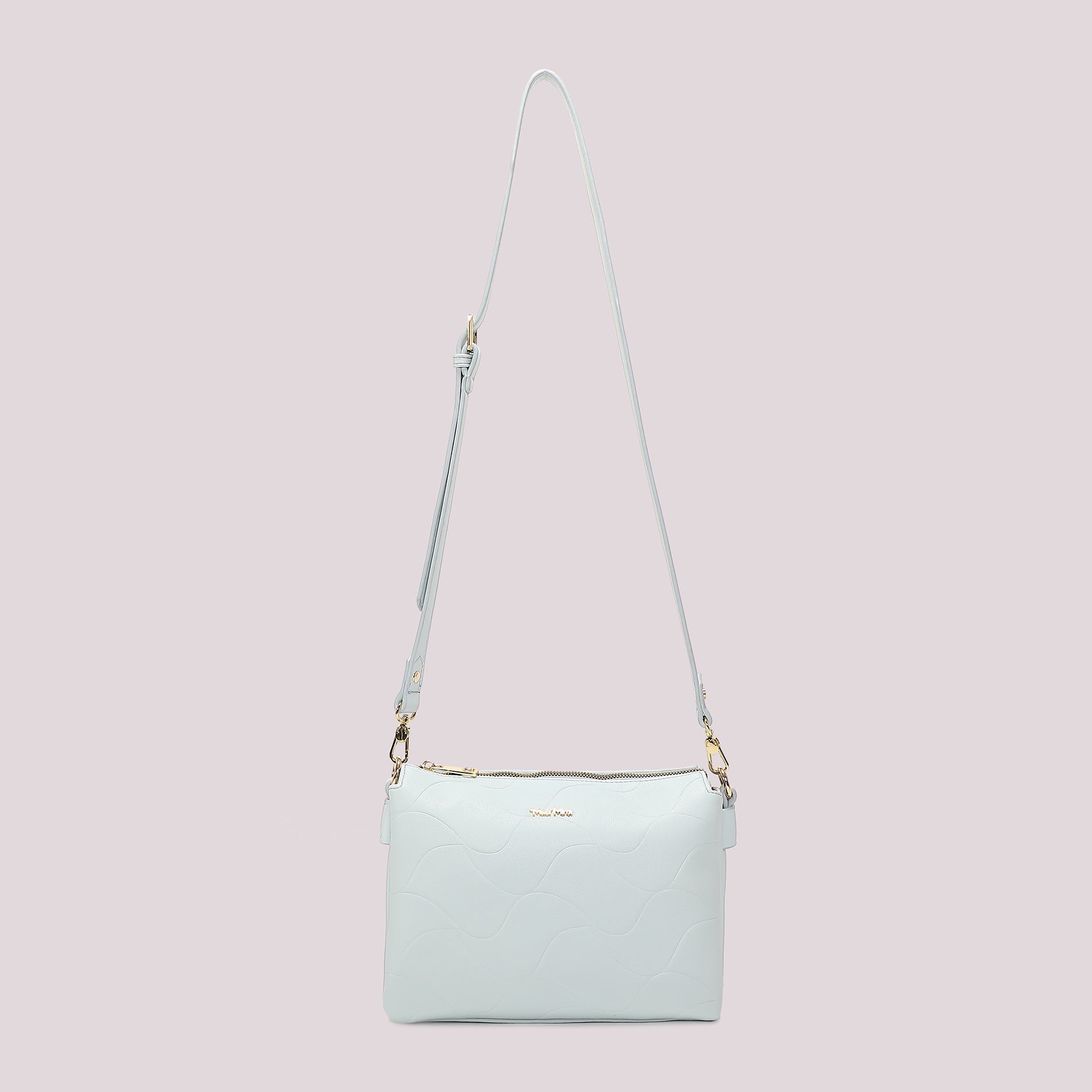 Borsa tracolla donna Mimi Mua con motivo trapuntato e design essenziale CELESTE TU | Giò Fashion