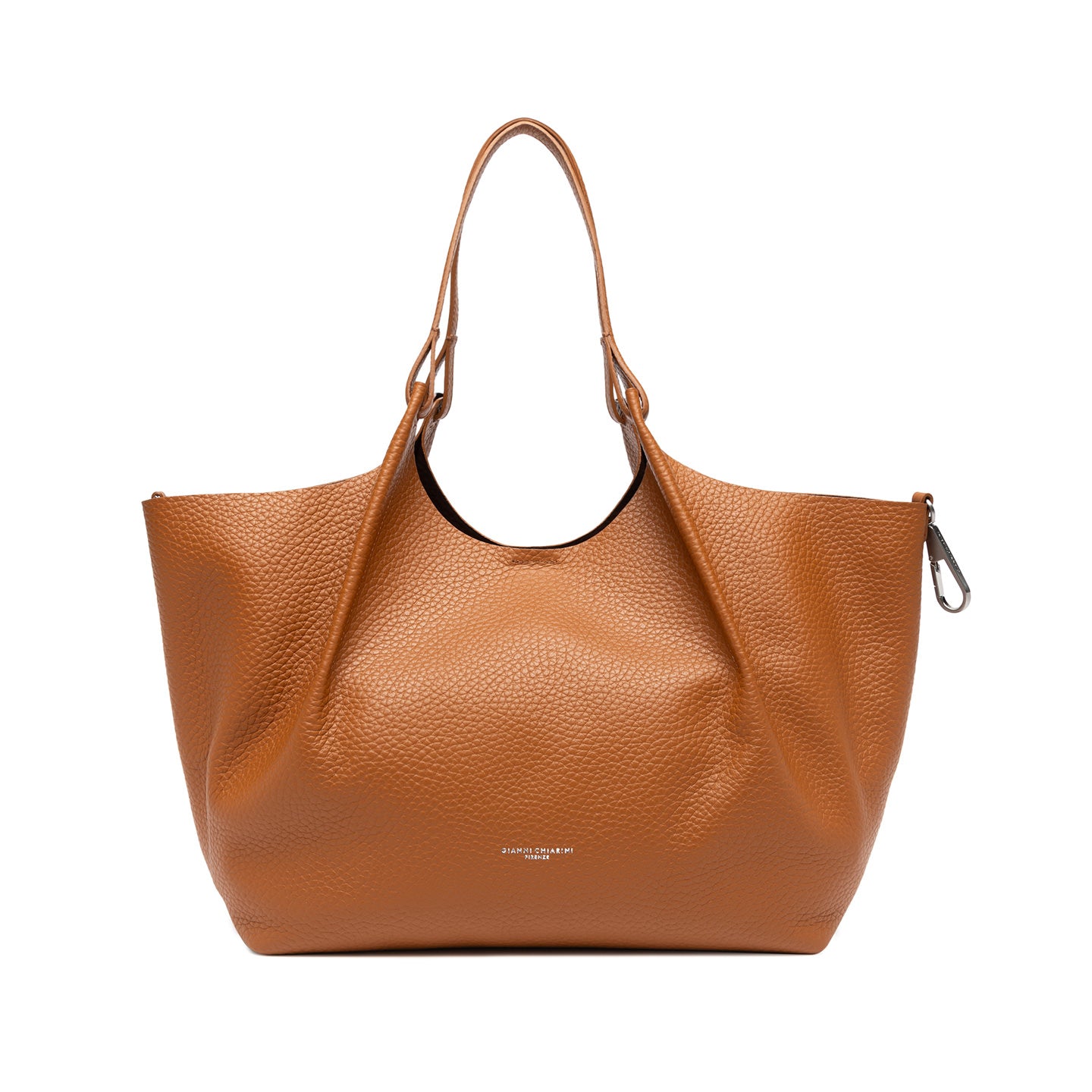 Gianni Chiarini Dua - Hobo Bag Iconica in Pelle Maxi-Grain con Manici Doppi CUOIO TU | Giò Fashion