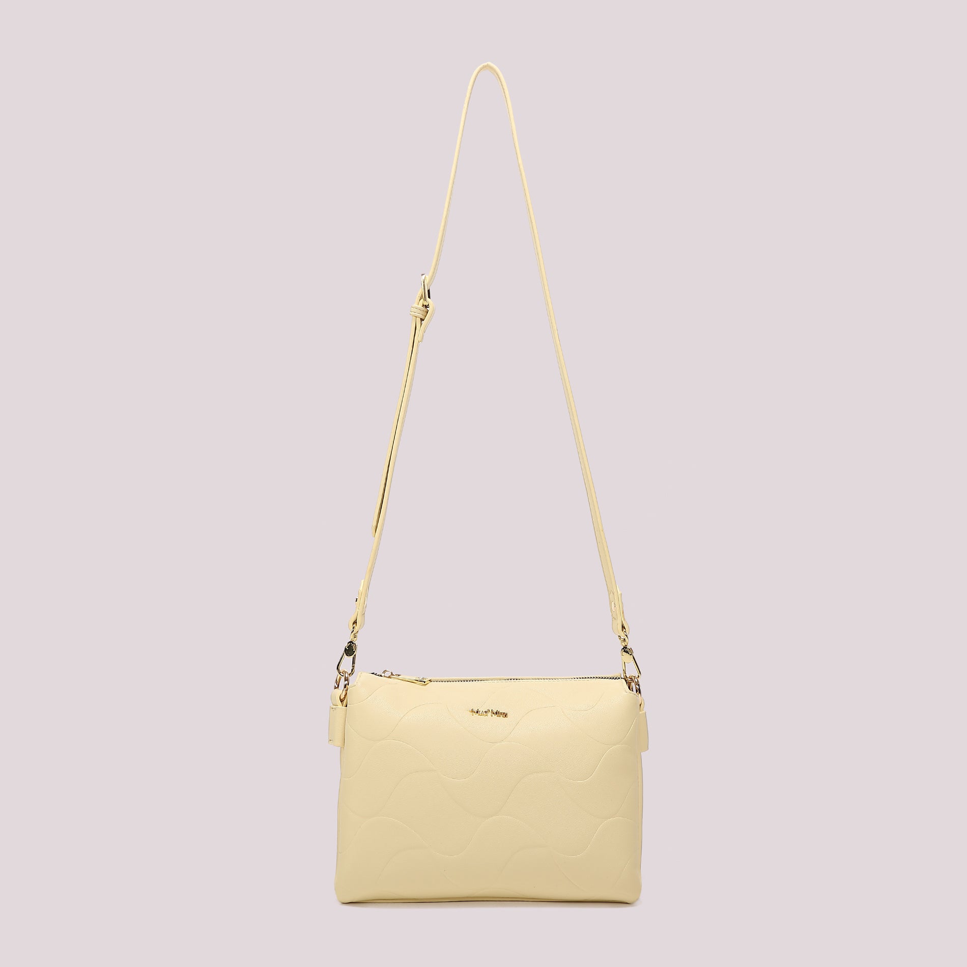 Borsa tracolla donna Mimi Mua con motivo trapuntato e design essenziale GIALLO CHIARO TU | Giò Fashion