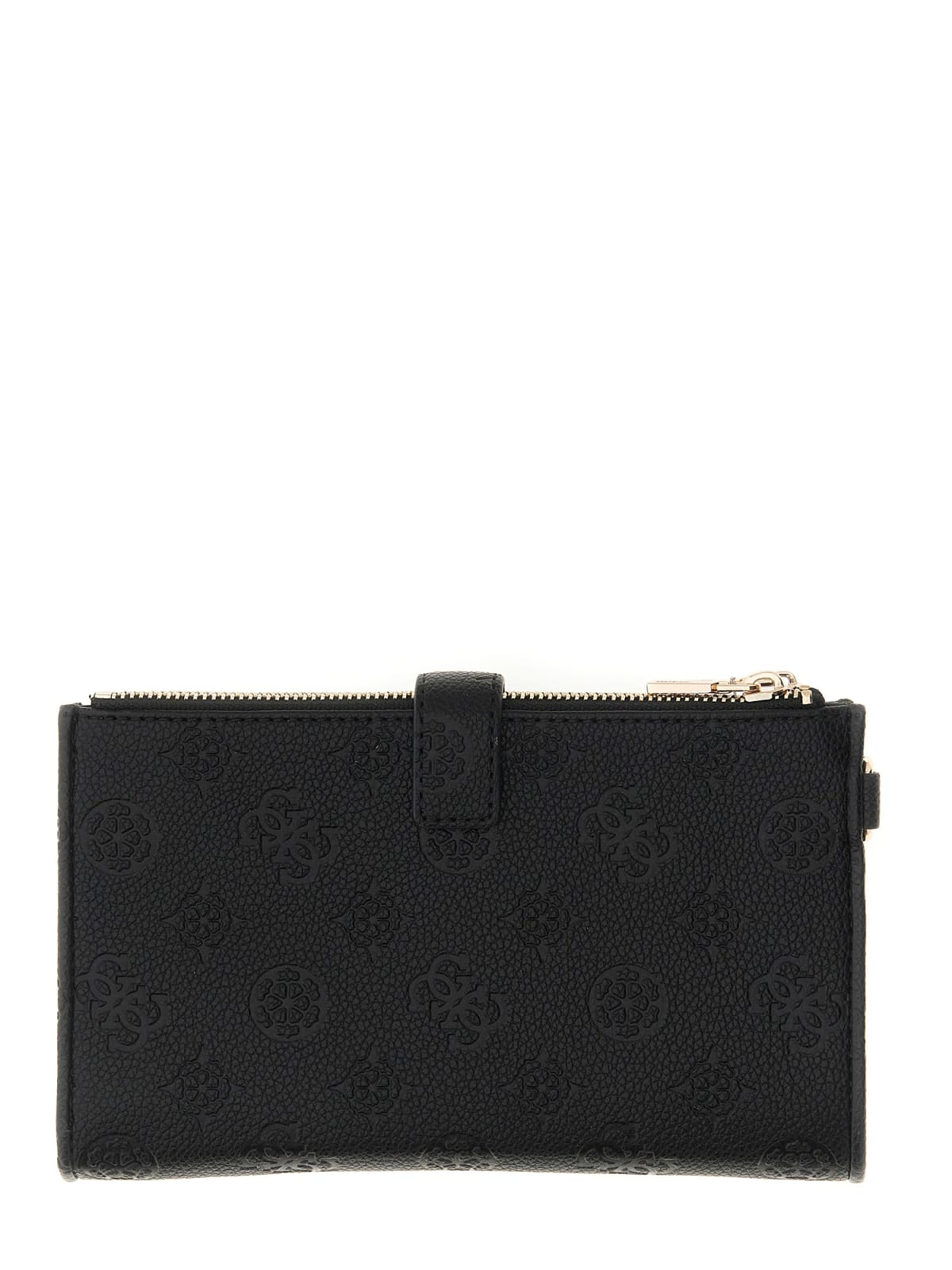 Portafoglio Guess donna zip around con logo e dettaglio metallico NERO LOGO TU | Giò Fashion