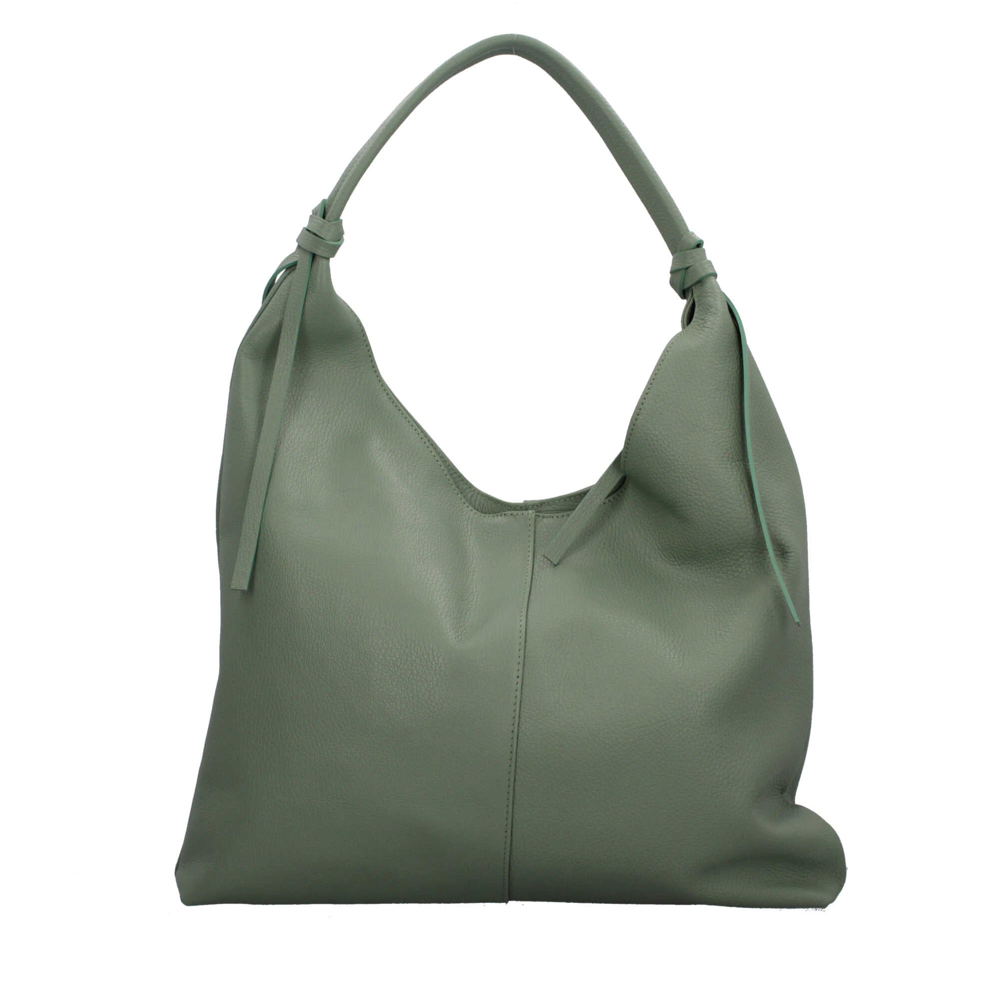 Borsa a spalla in pelle martellata Made in Italy dal taglio morbido