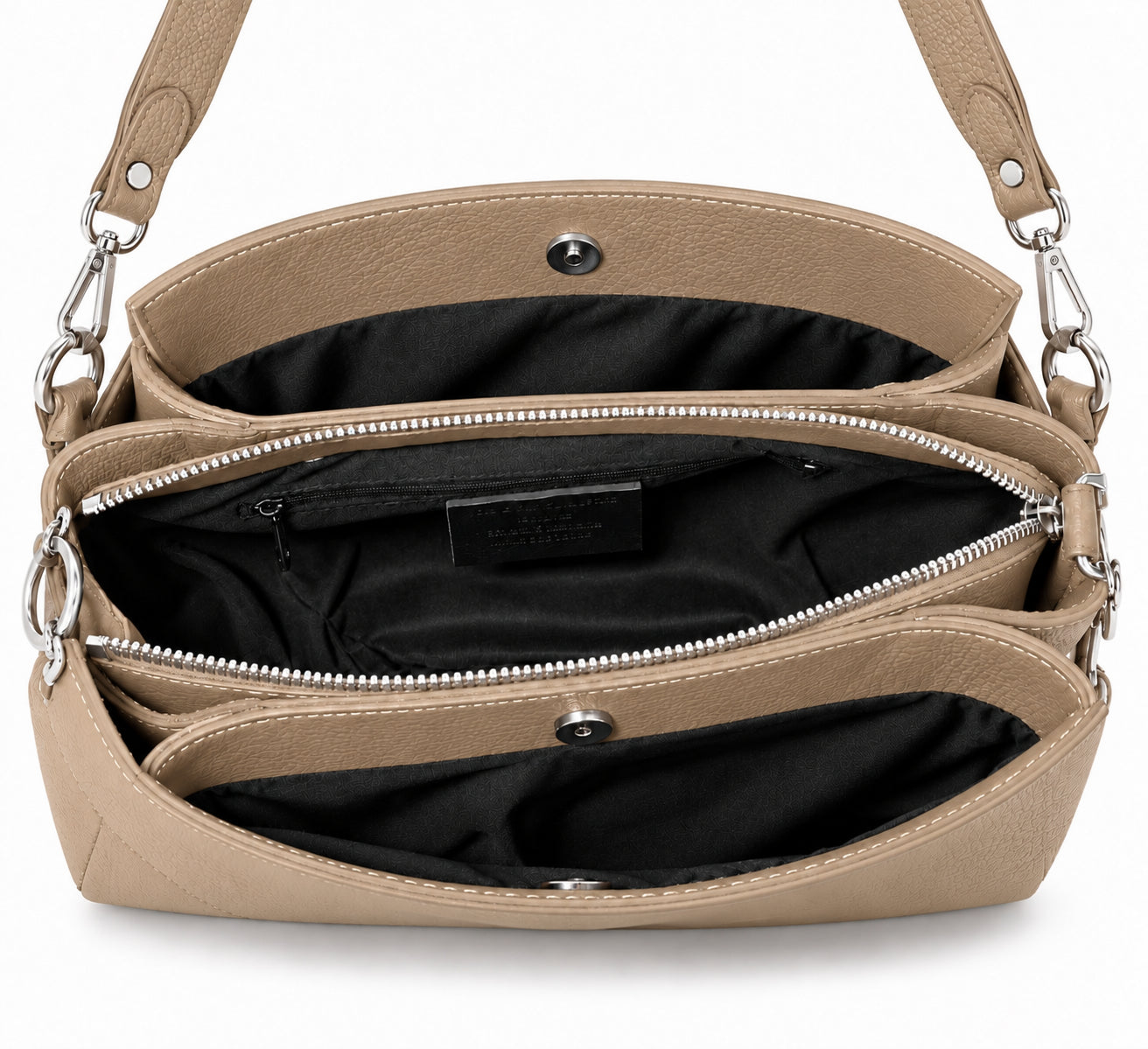Borsa Donna a Spalla Elegante con Tracolla Removibile e Finitura Martellata